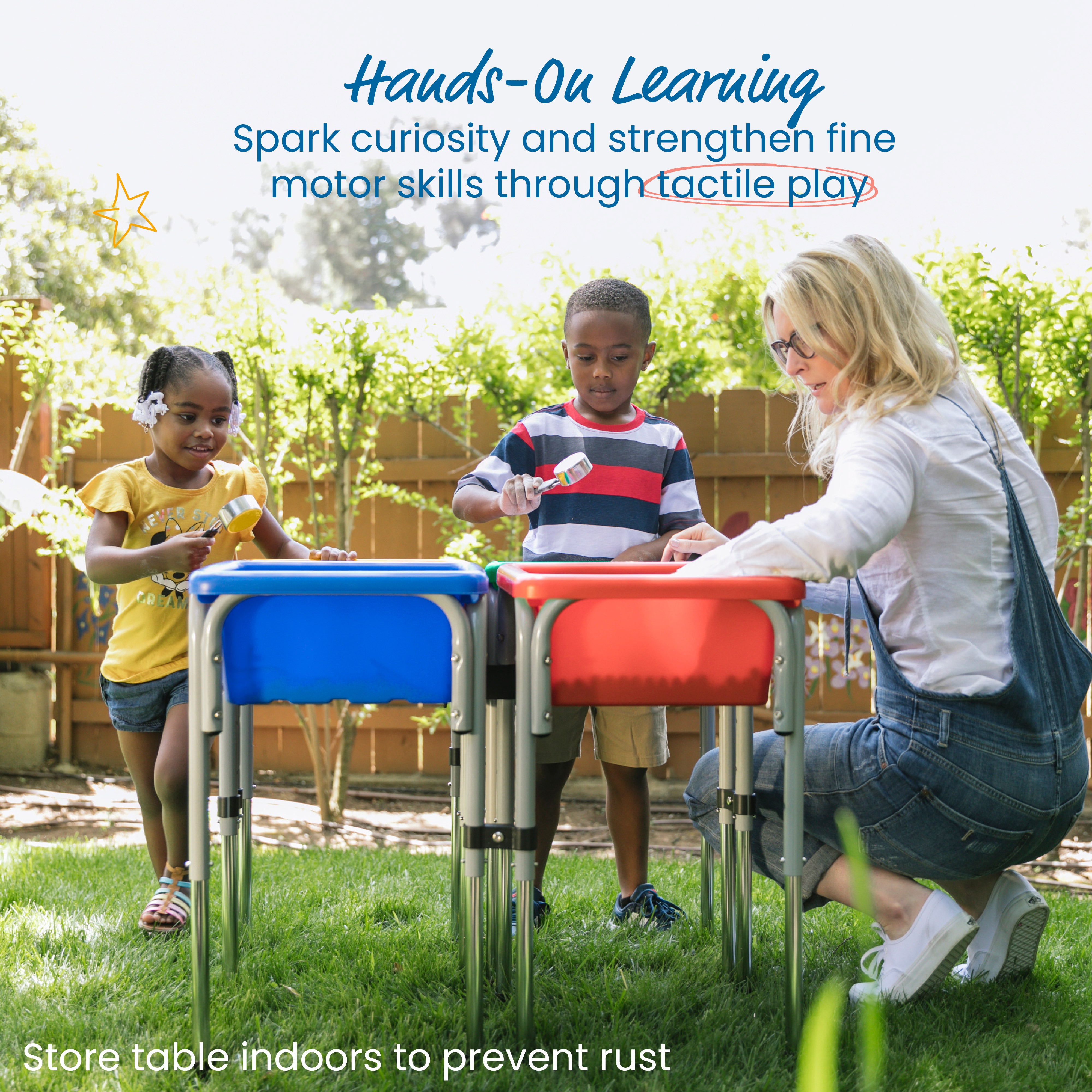 4-Station Sand and Water Adjustable Play Table