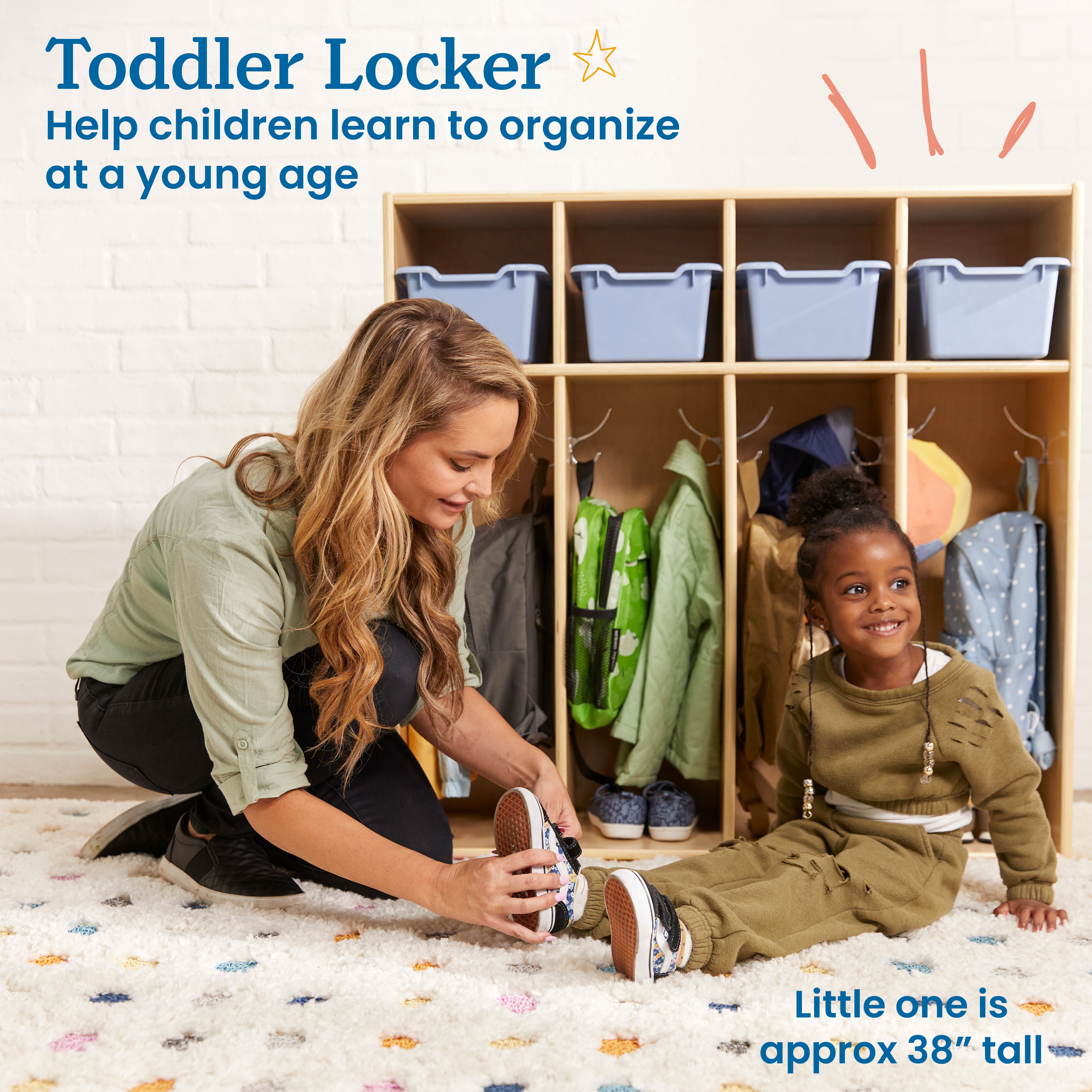 Streamline 4-Section Coat Locker, Toddler Size