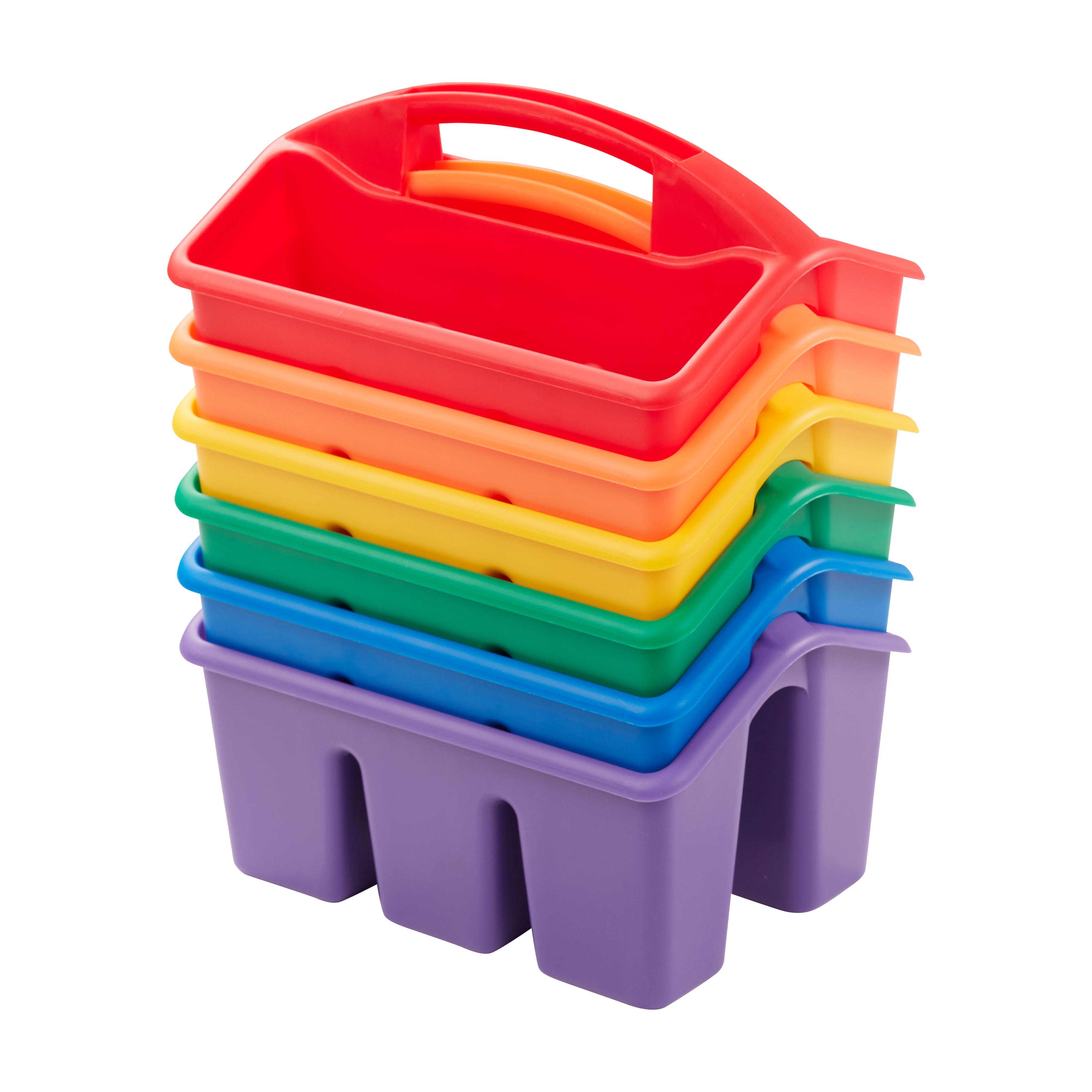 4-Compartment Small Plastic Caddy, 6-Pack