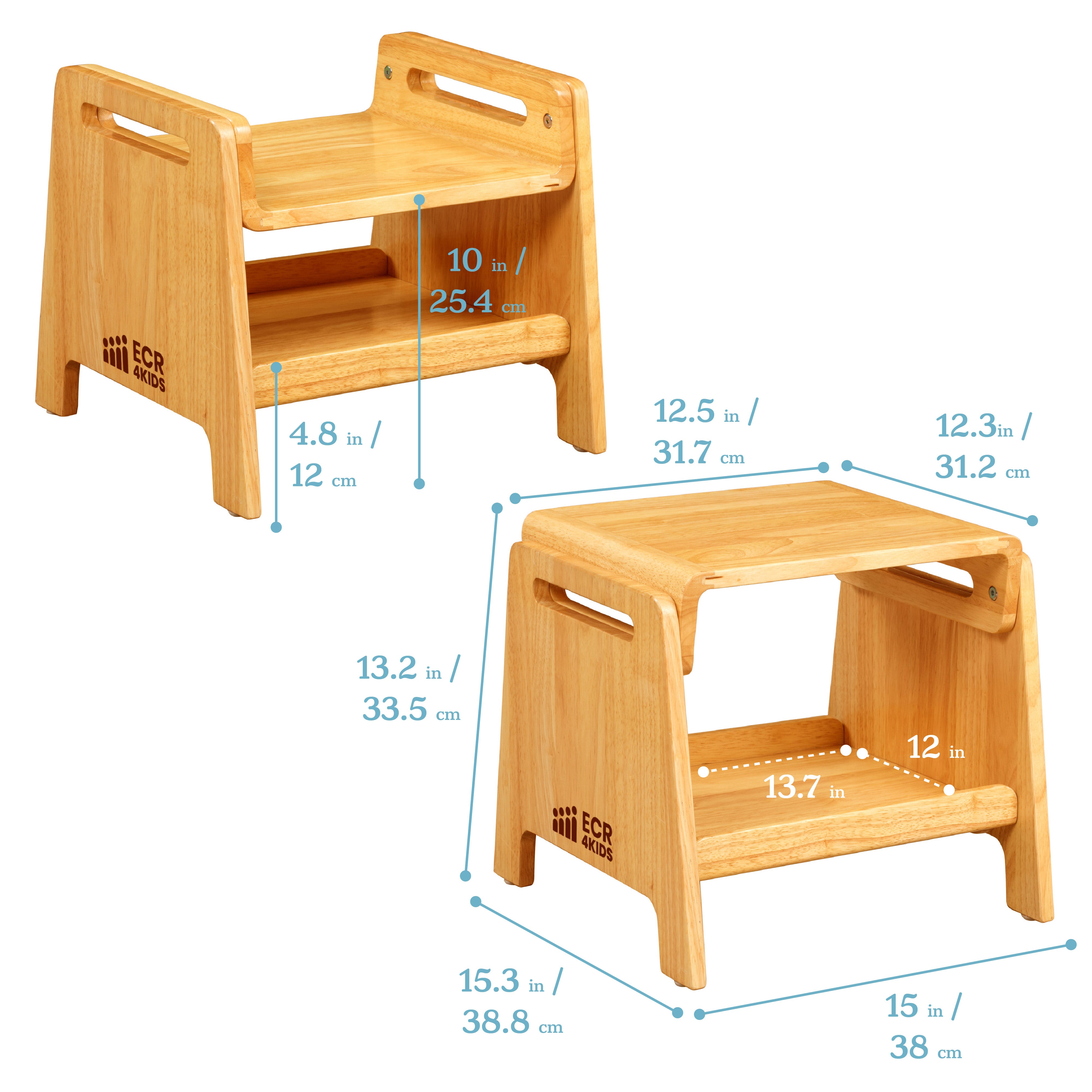 Sit or Step Stool, Kids Furniture, Natural