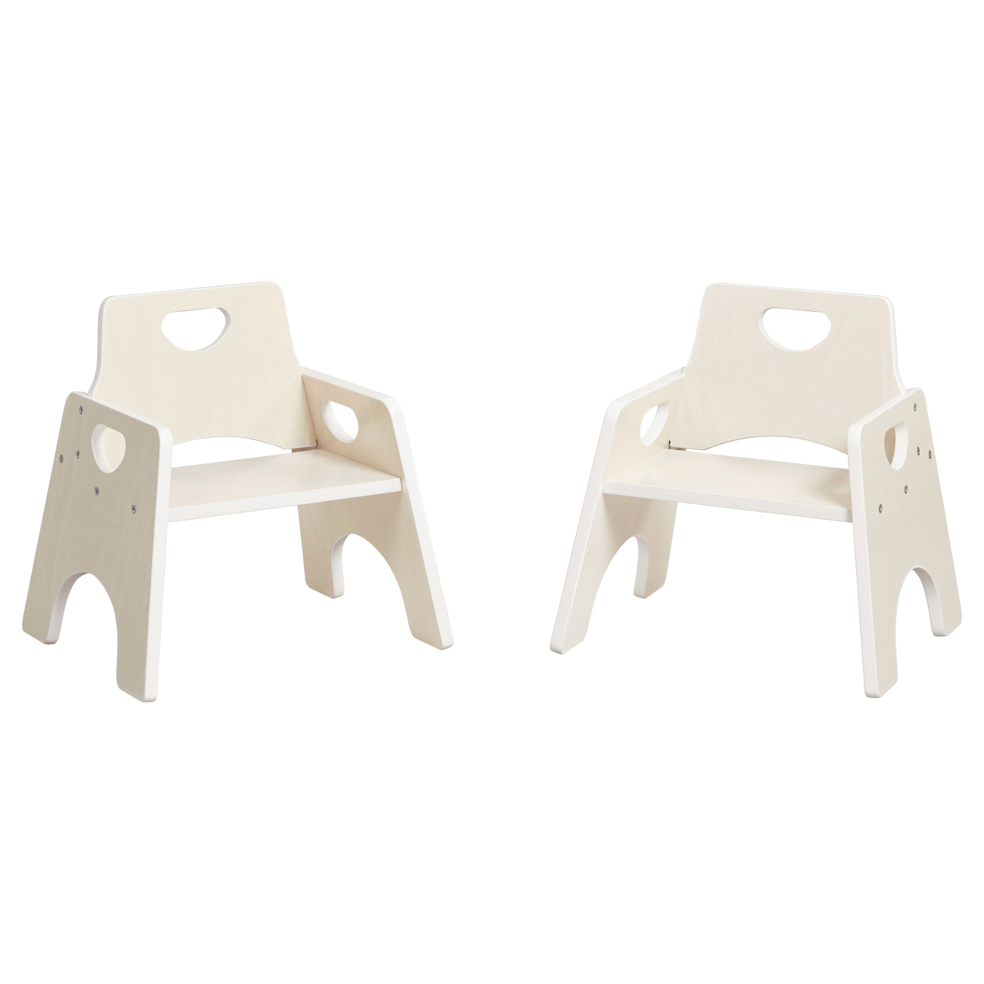 Stackable Wooden Toddler Chair, 8in Seat Height, 2-Pack