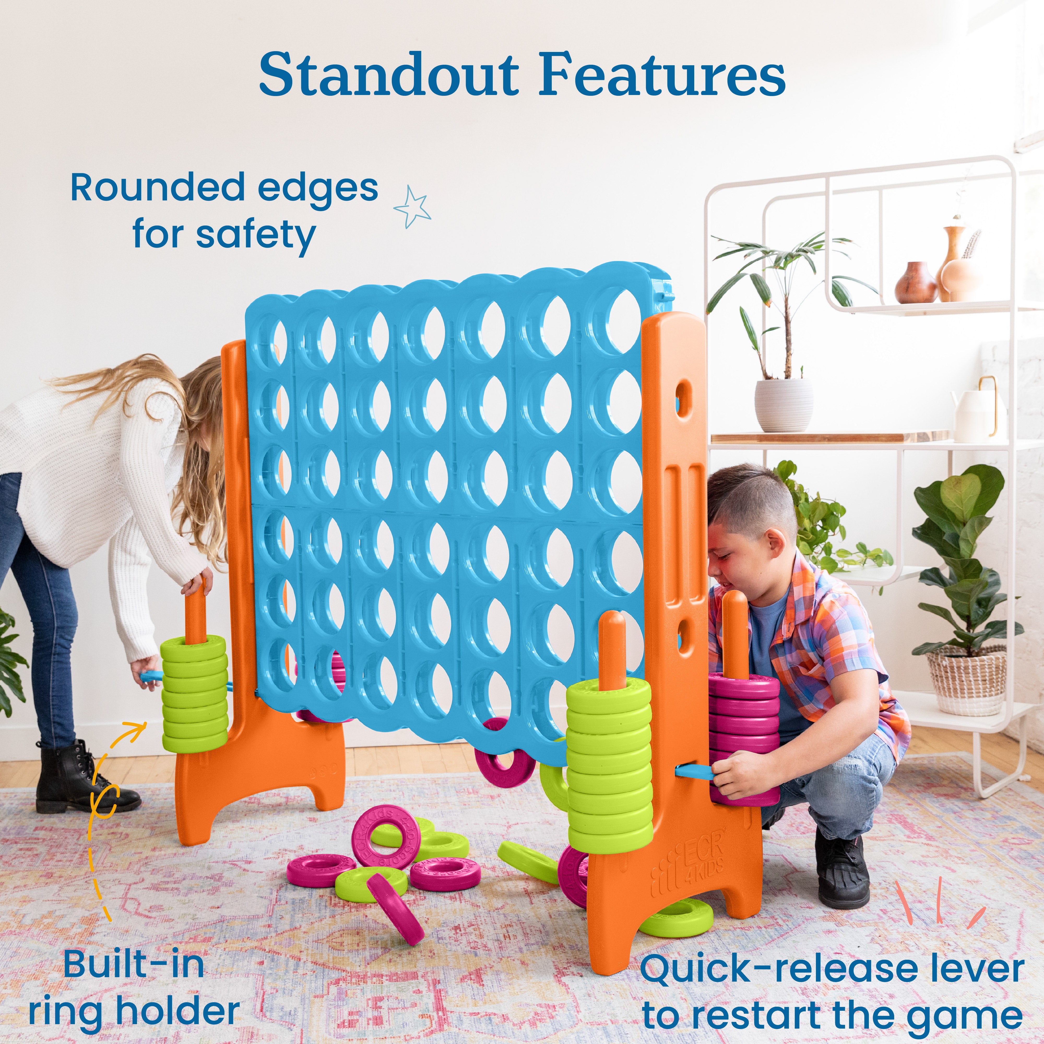 Jumbo 4-To-Score Giant Game with 42 Rings and Reset Sliders