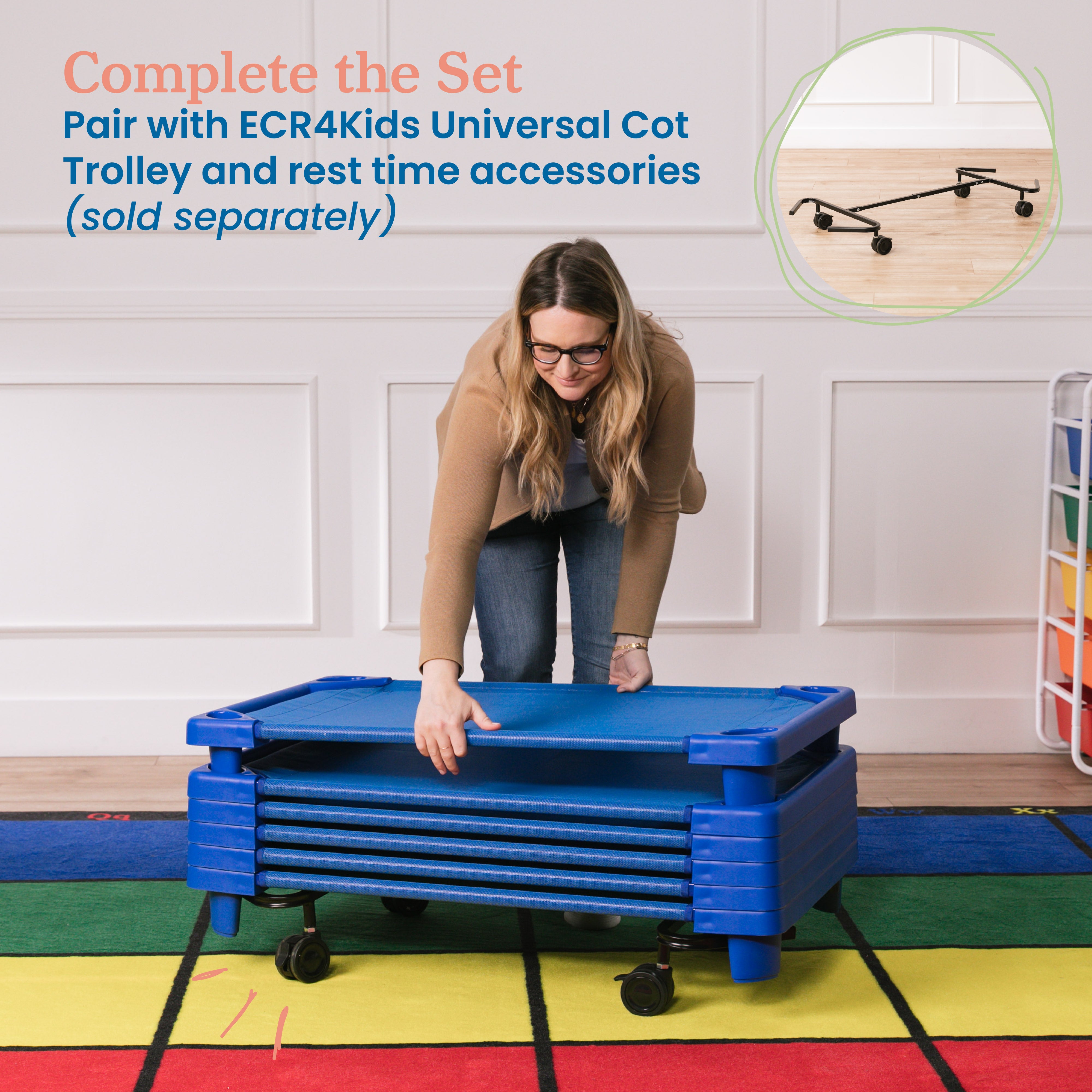 Streamline Cot, Assembled, Toddler Size, 6-Pack