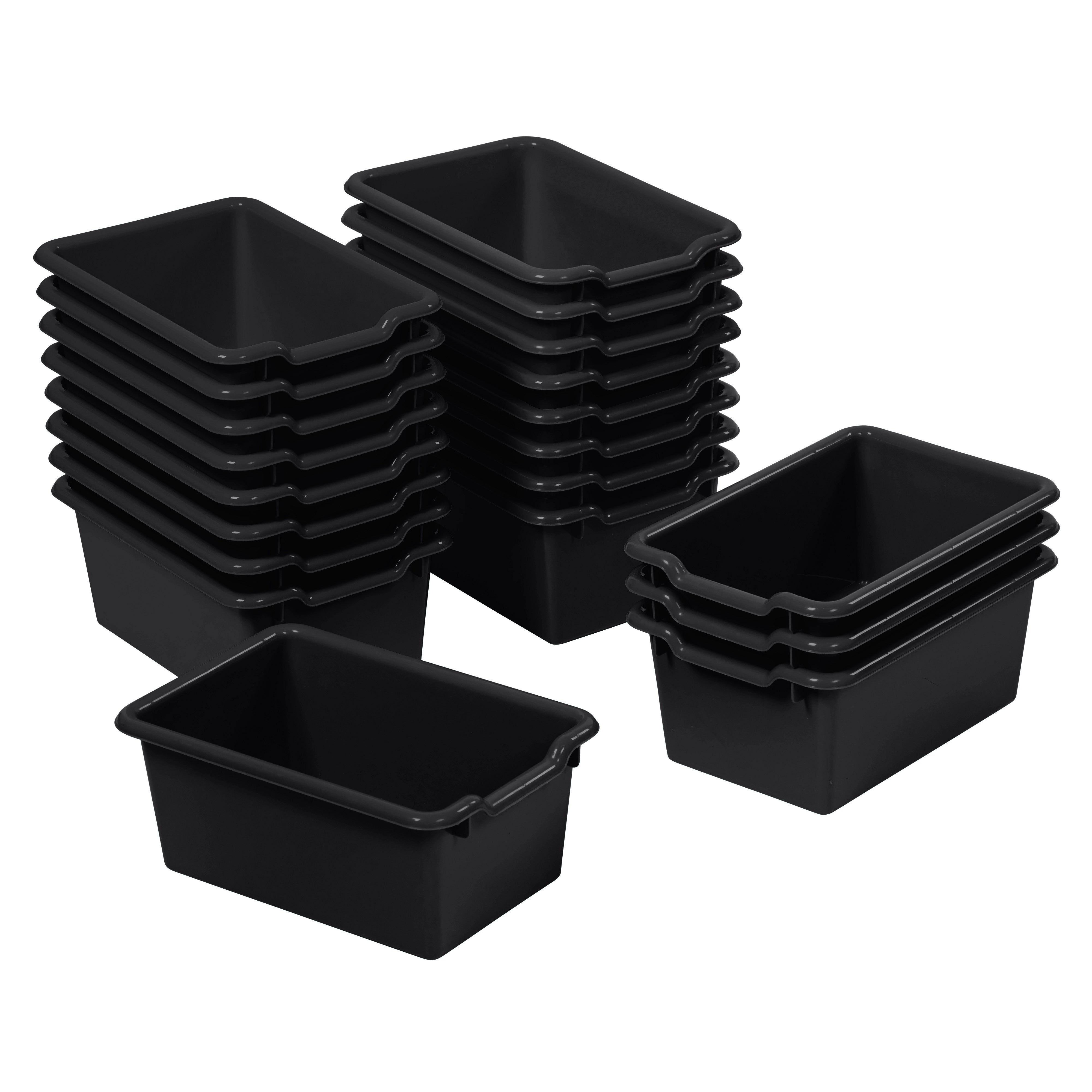 Scoop Front Plastic Storage Bins, 20-Piece