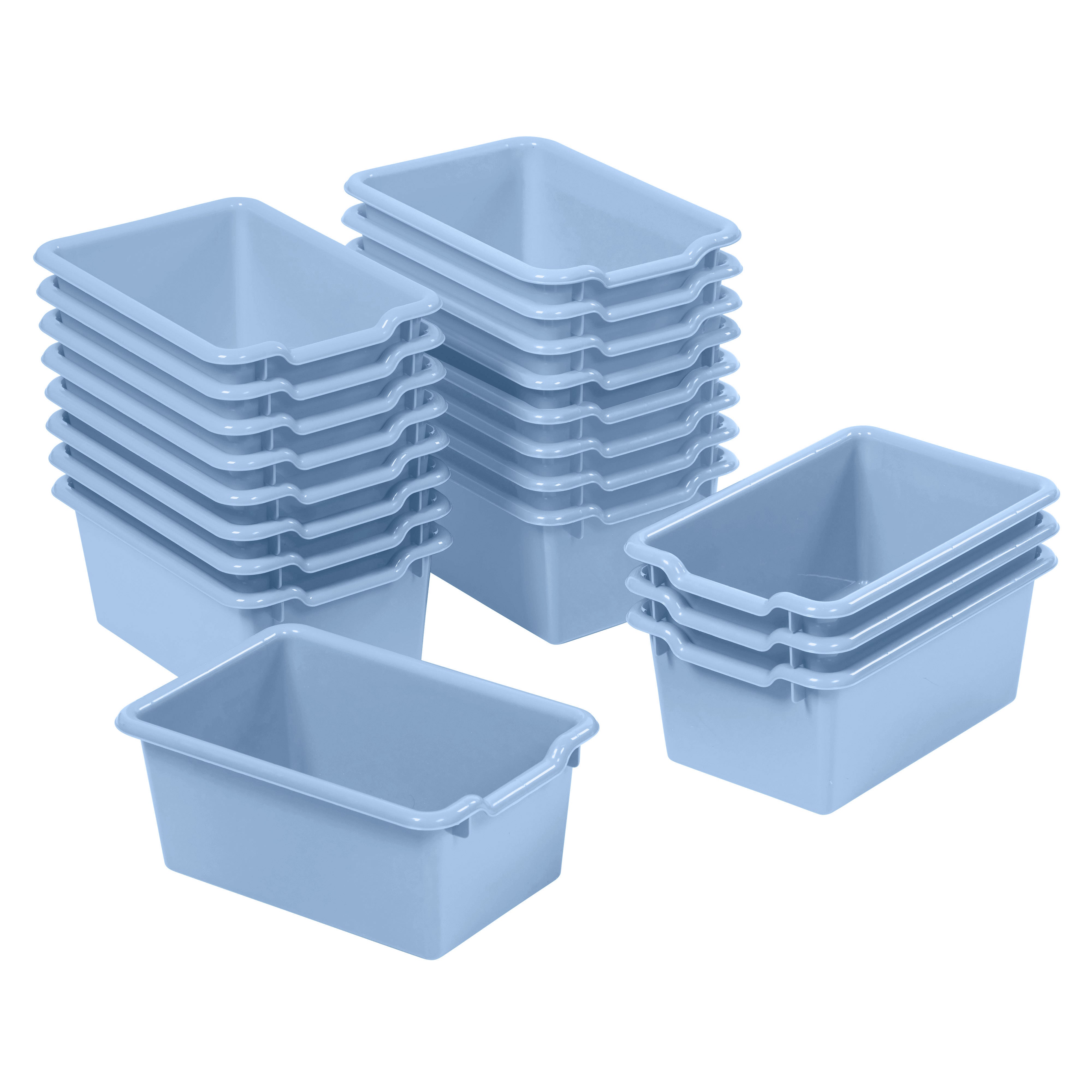 Scoop Front Plastic Storage Bins, 20-Piece