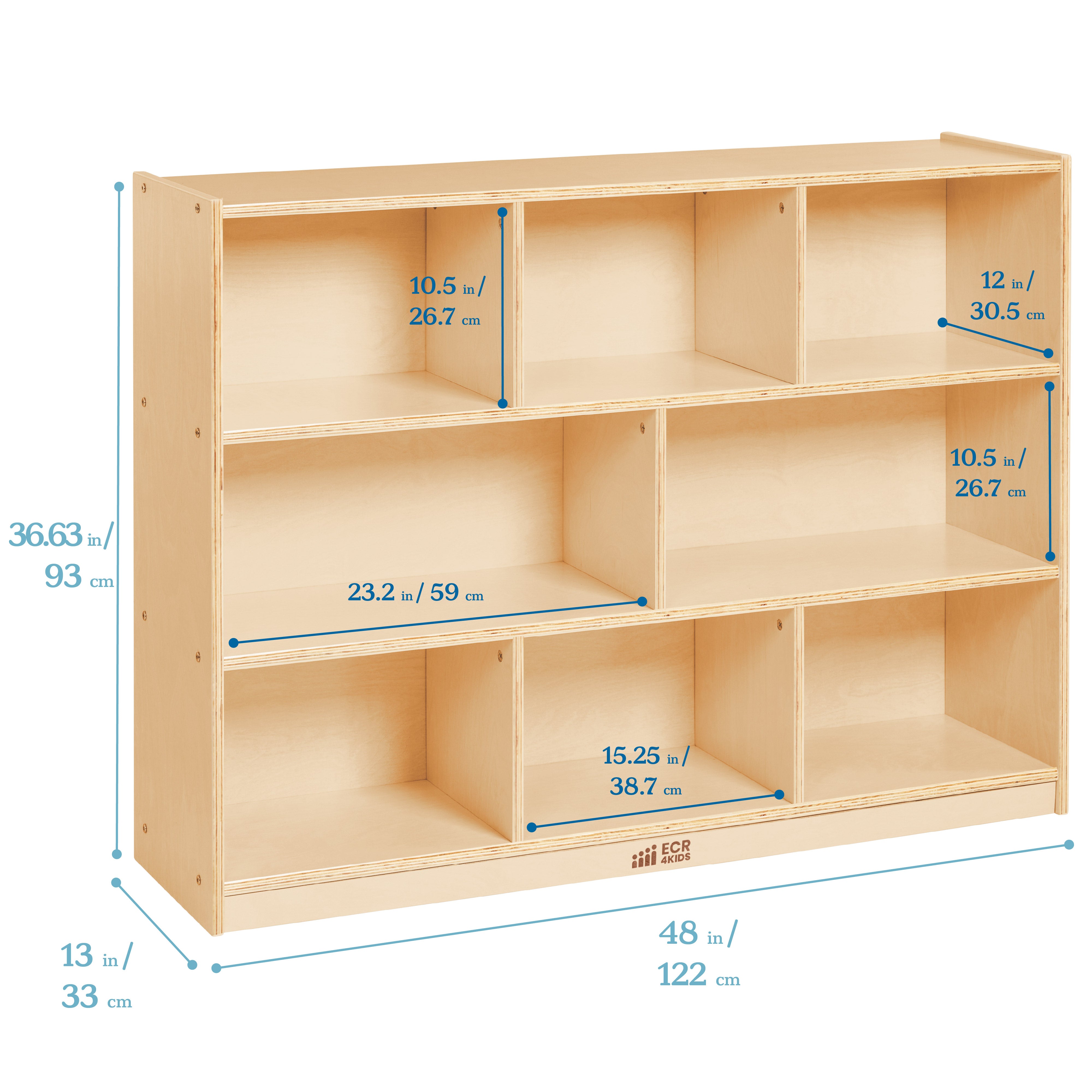8-Compartment Mobile Storage Cabinet, 36in