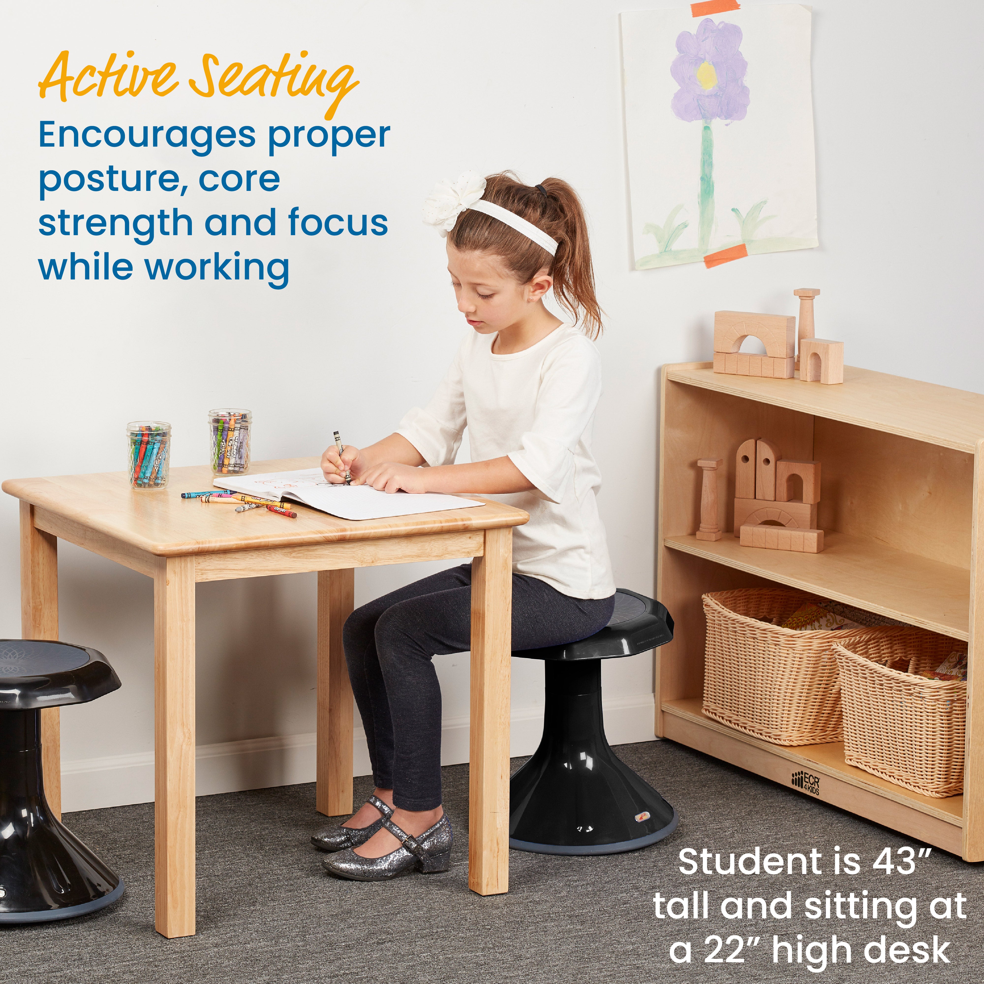 ACE Active Core Engagement Wobble Stool, 15-Inch Seat Height