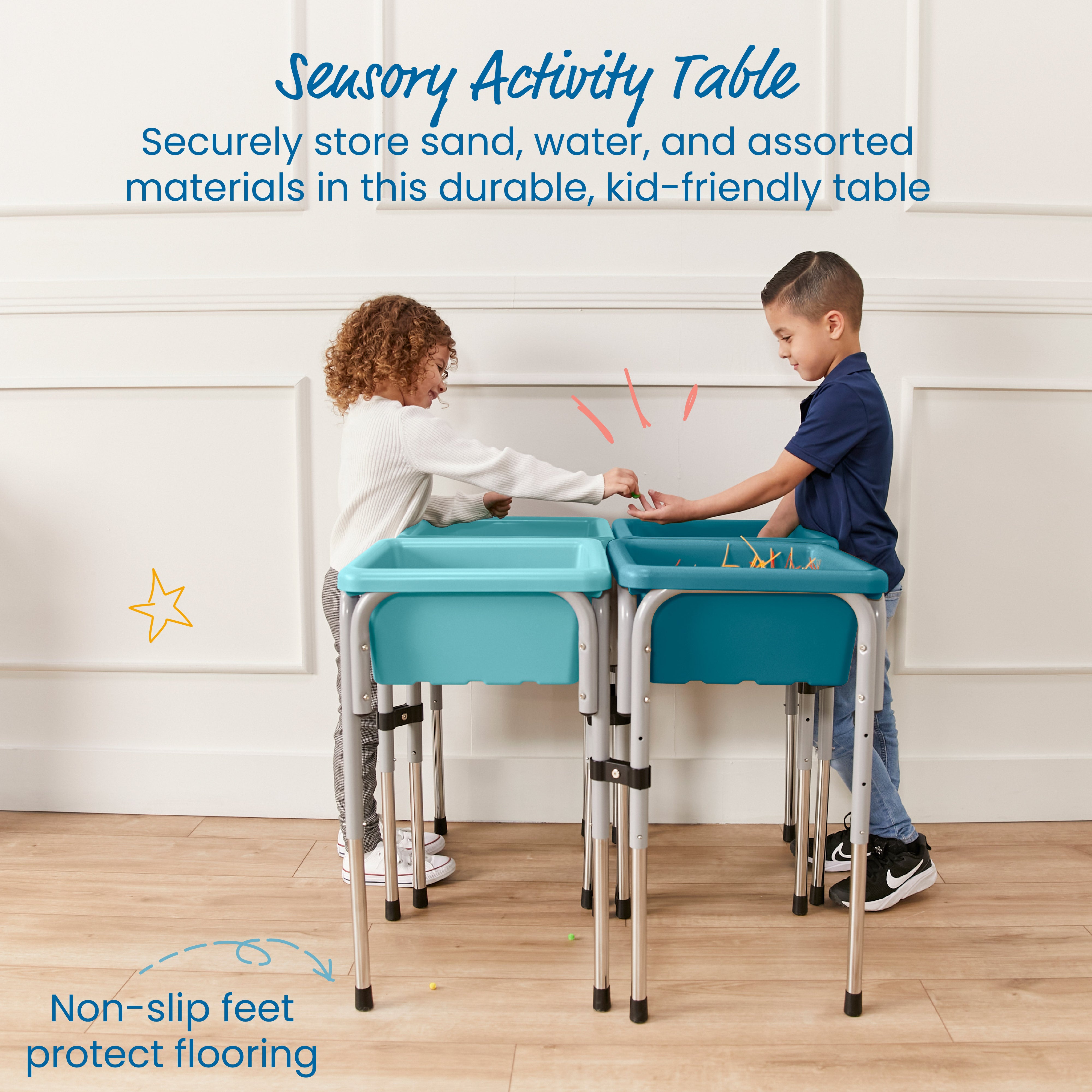 4-Station Sand and Water Adjustable Play Table