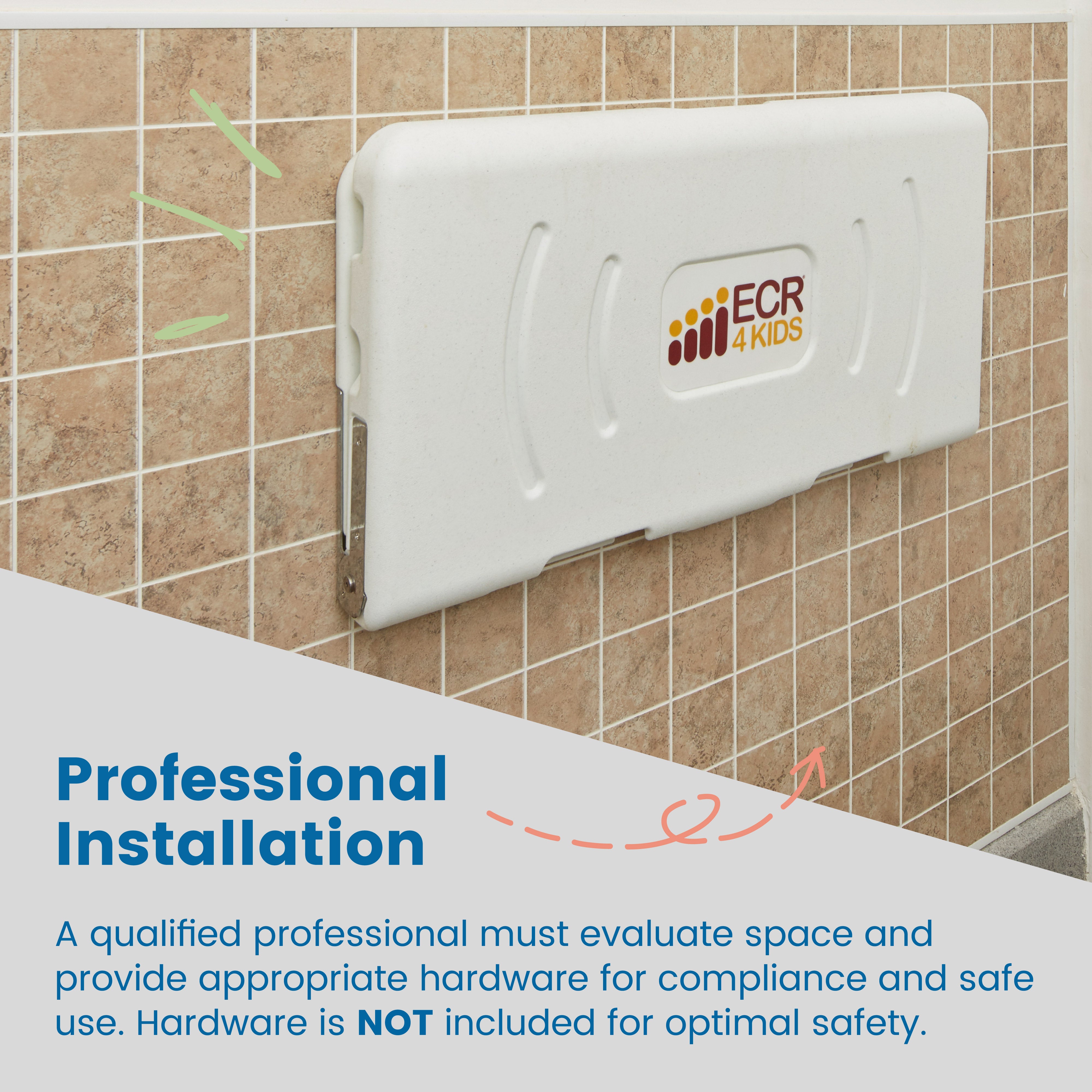 Horizontal Wall-Mounted Diaper Changing Station