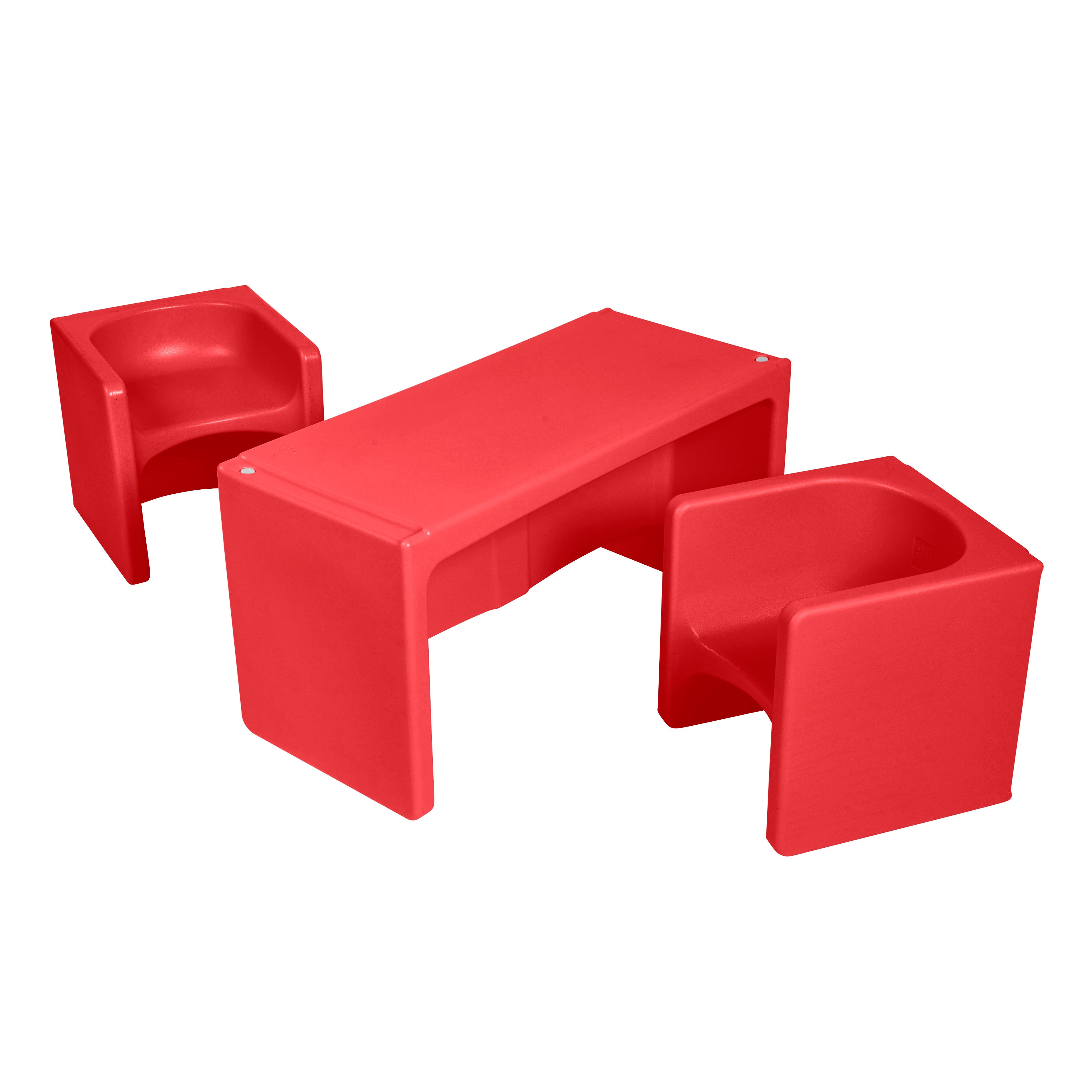 Tri-Me Table and Cube Chair Set, 3-Piece