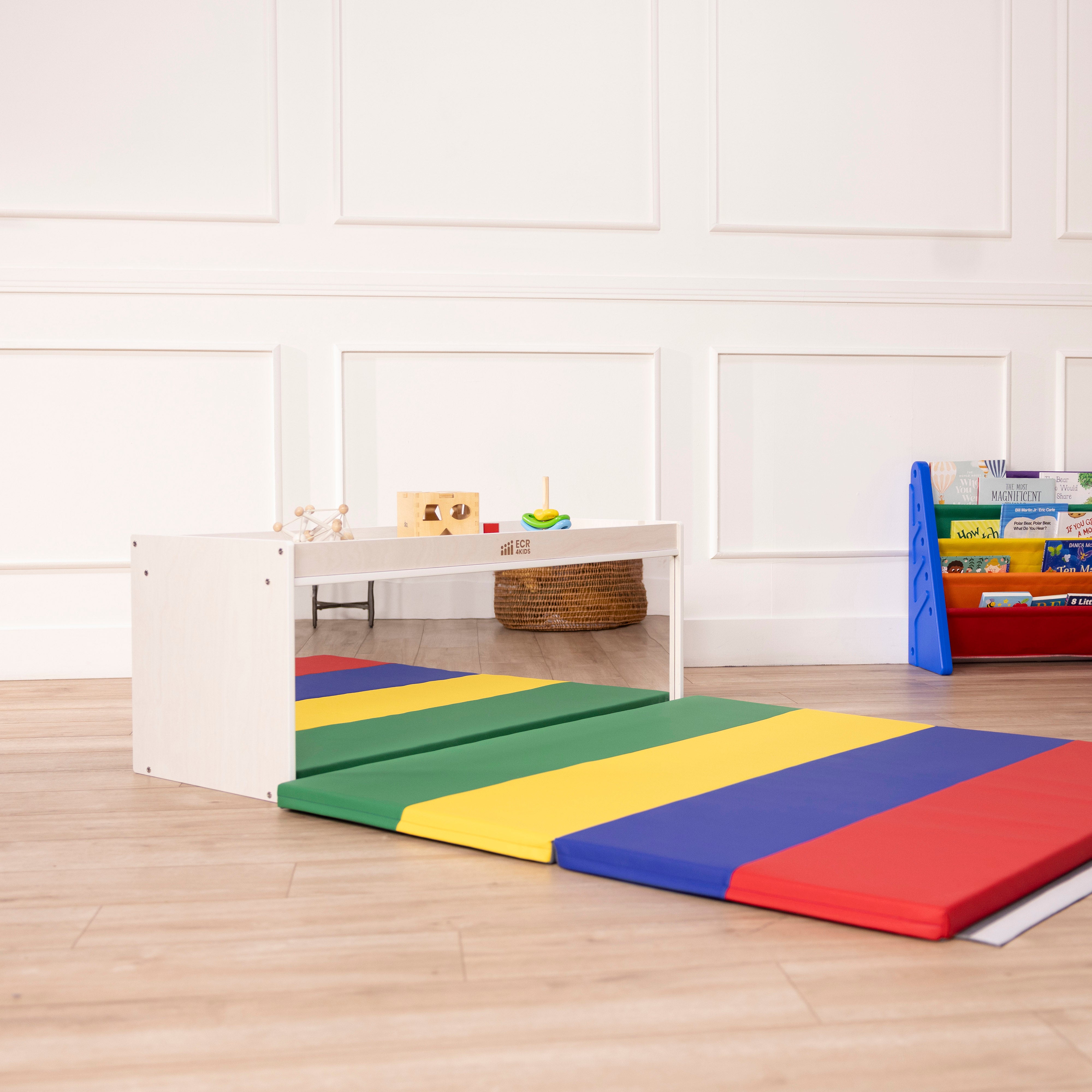 Storage Cabinet with Activity Top and Mirror