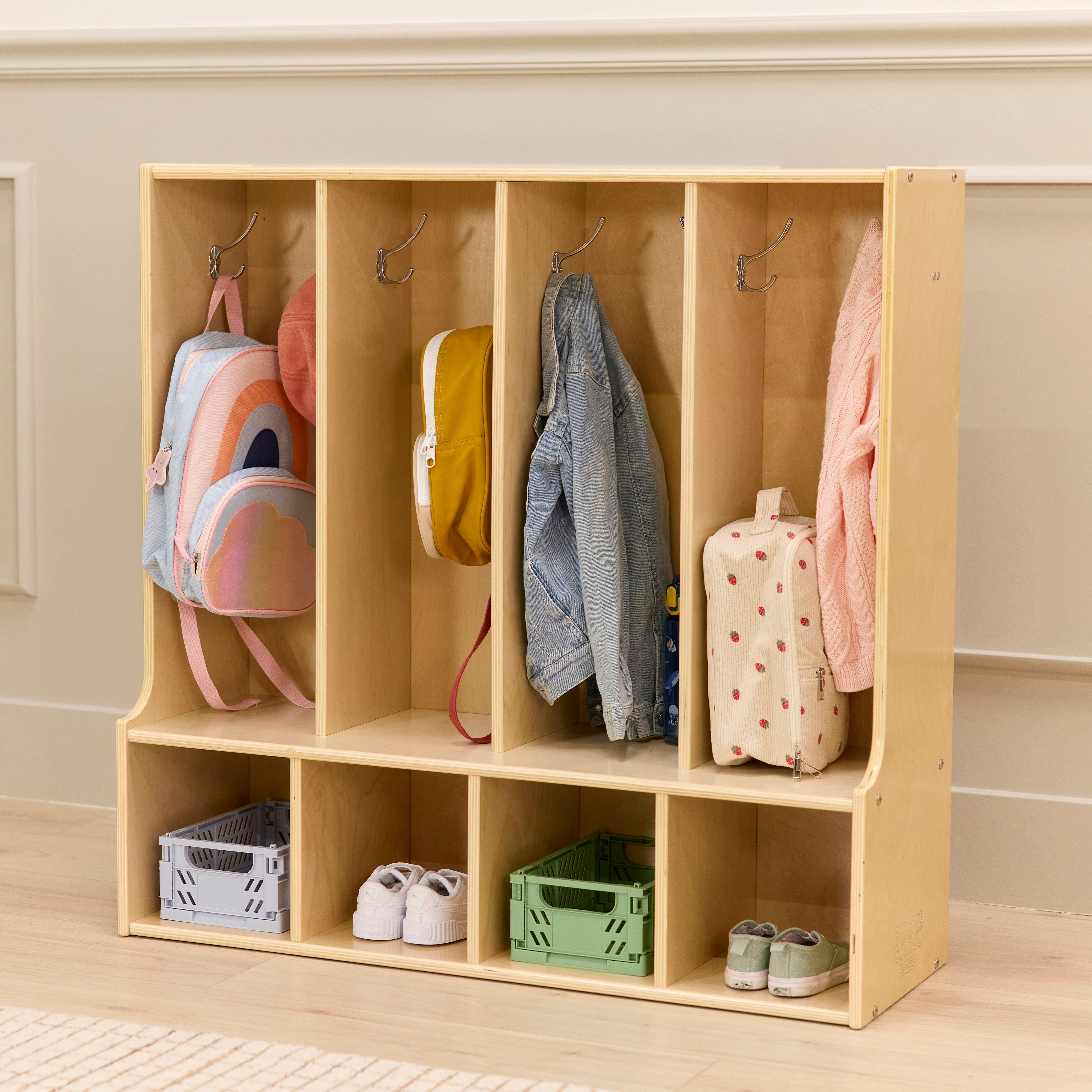Sleekline 4-Section Toddler Coat Locker with Bench