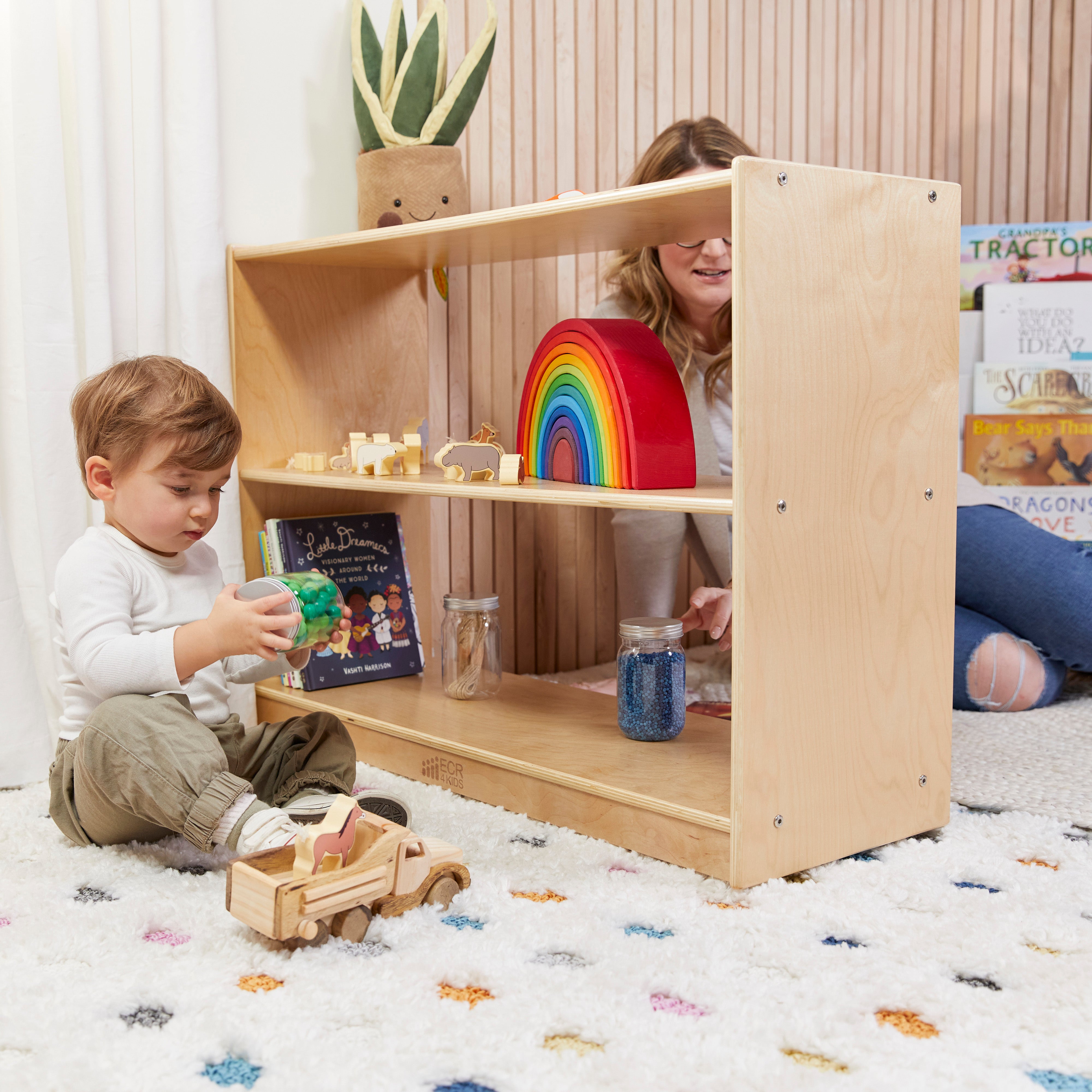 2-Shelf Mobile Island Storage Cabinet