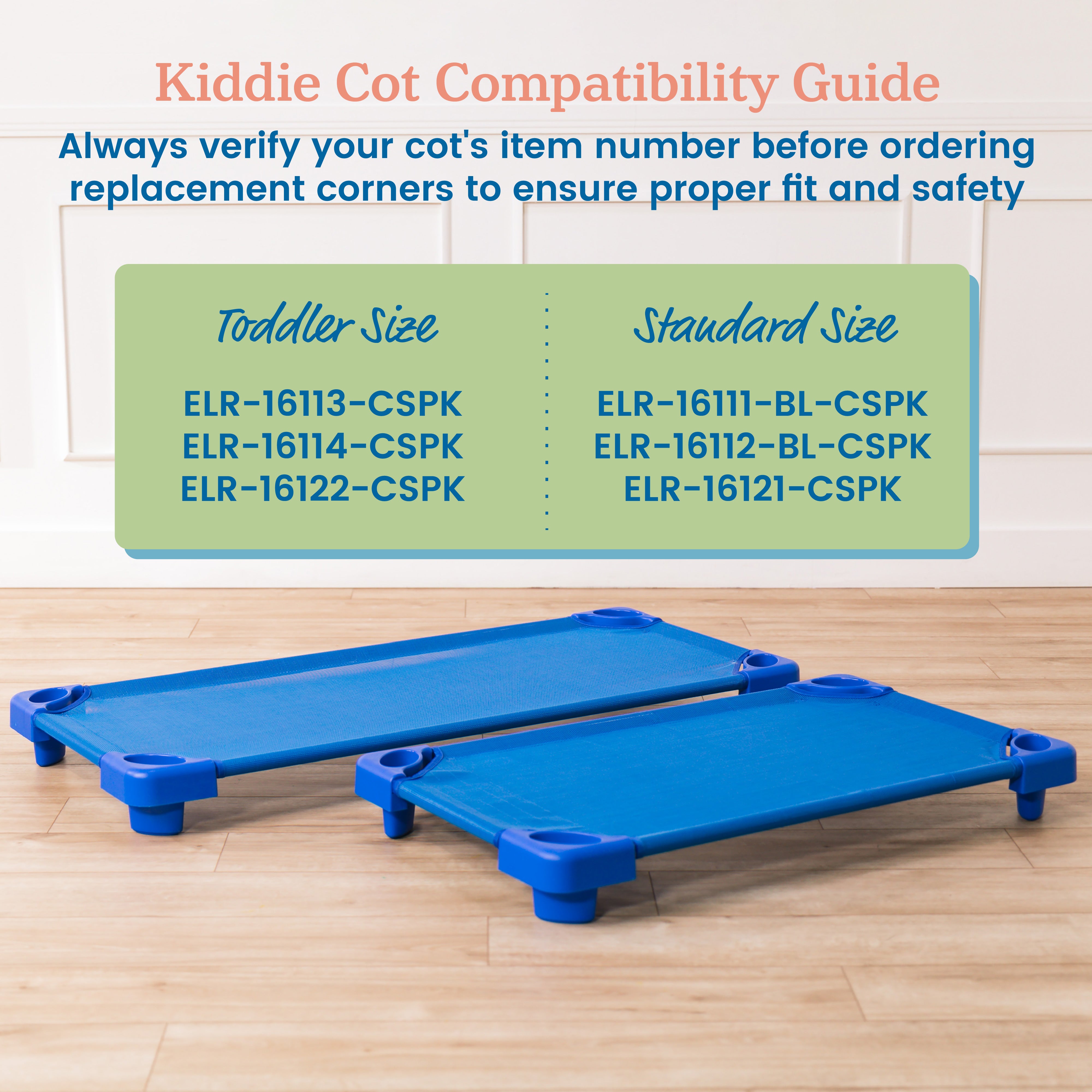 Stackable Kiddie Cot Corner, Replacement Parts, 4-Pack