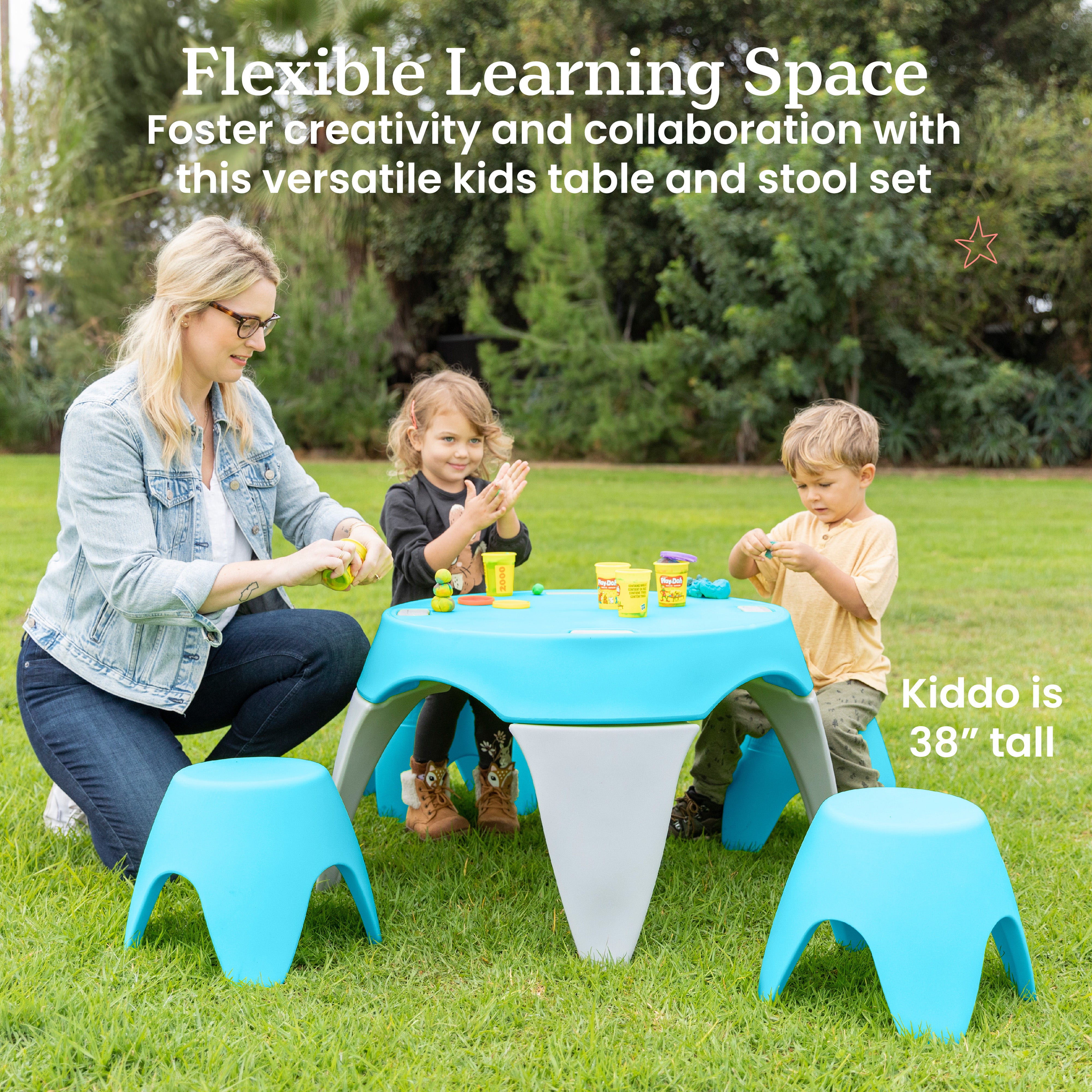 Ayana Table and Stool Set, 5-Piece