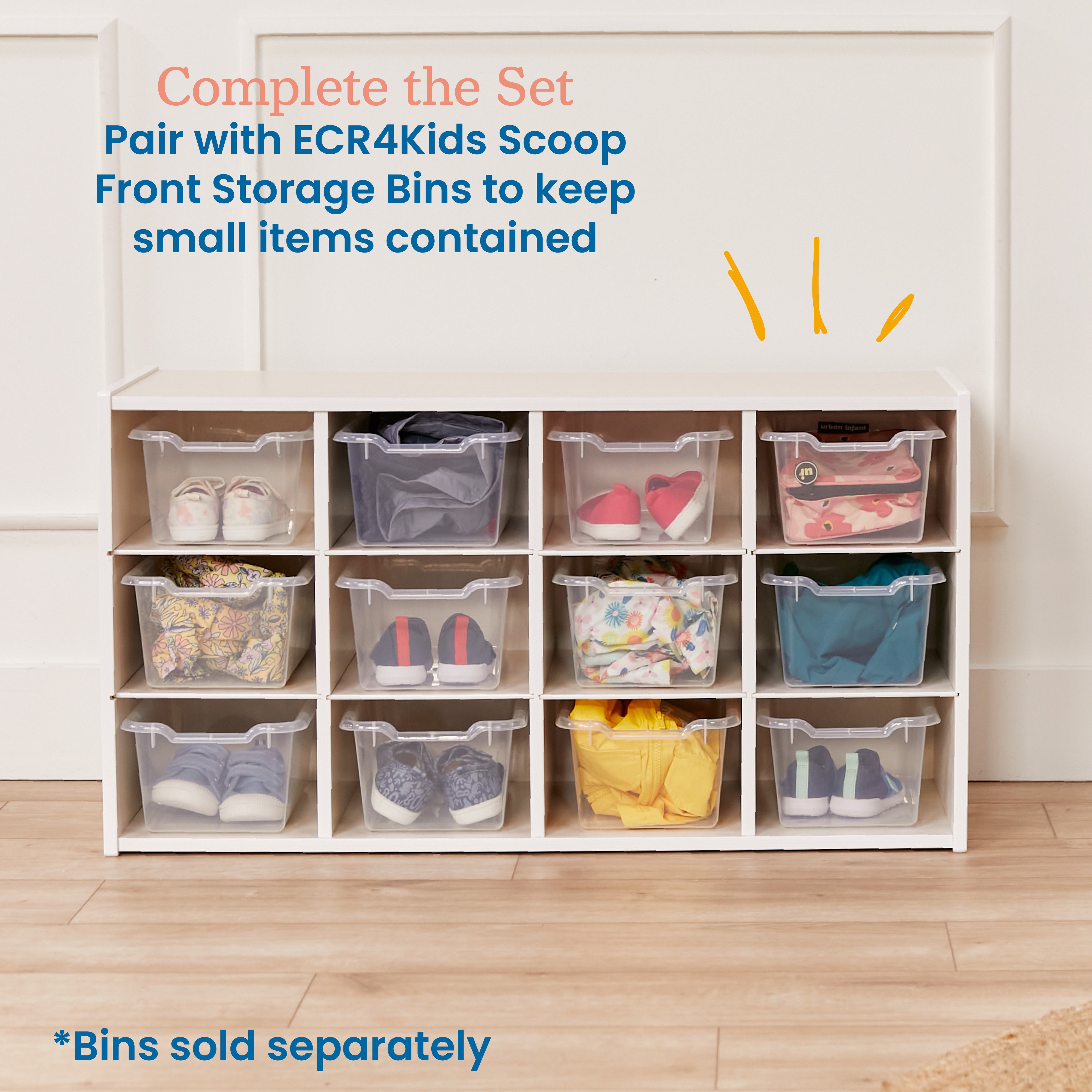 Streamline 12 Cubby Tray Storage Cabinet, 3x4