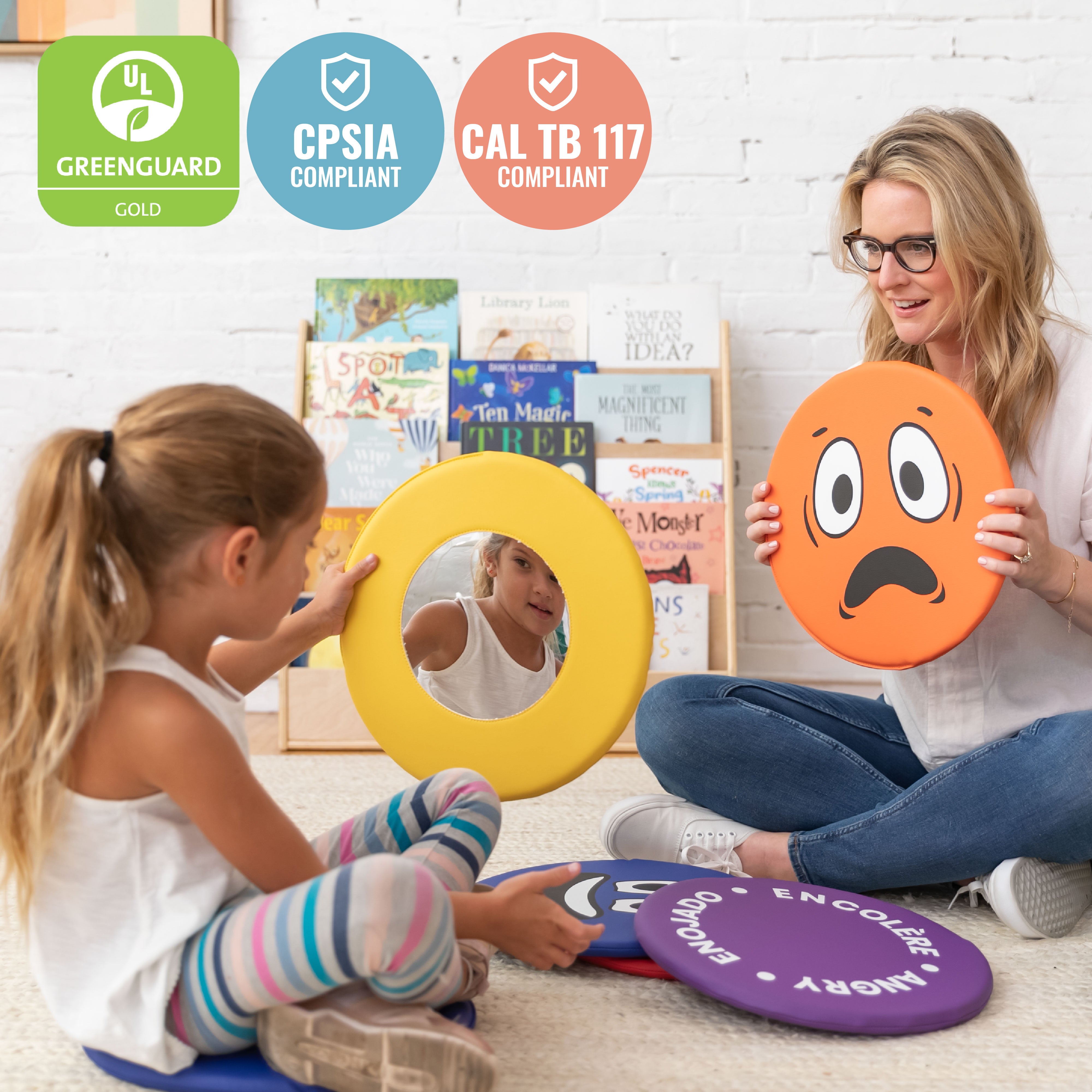 Emotion Pads with Mirror, Trilingual, 8-Piece