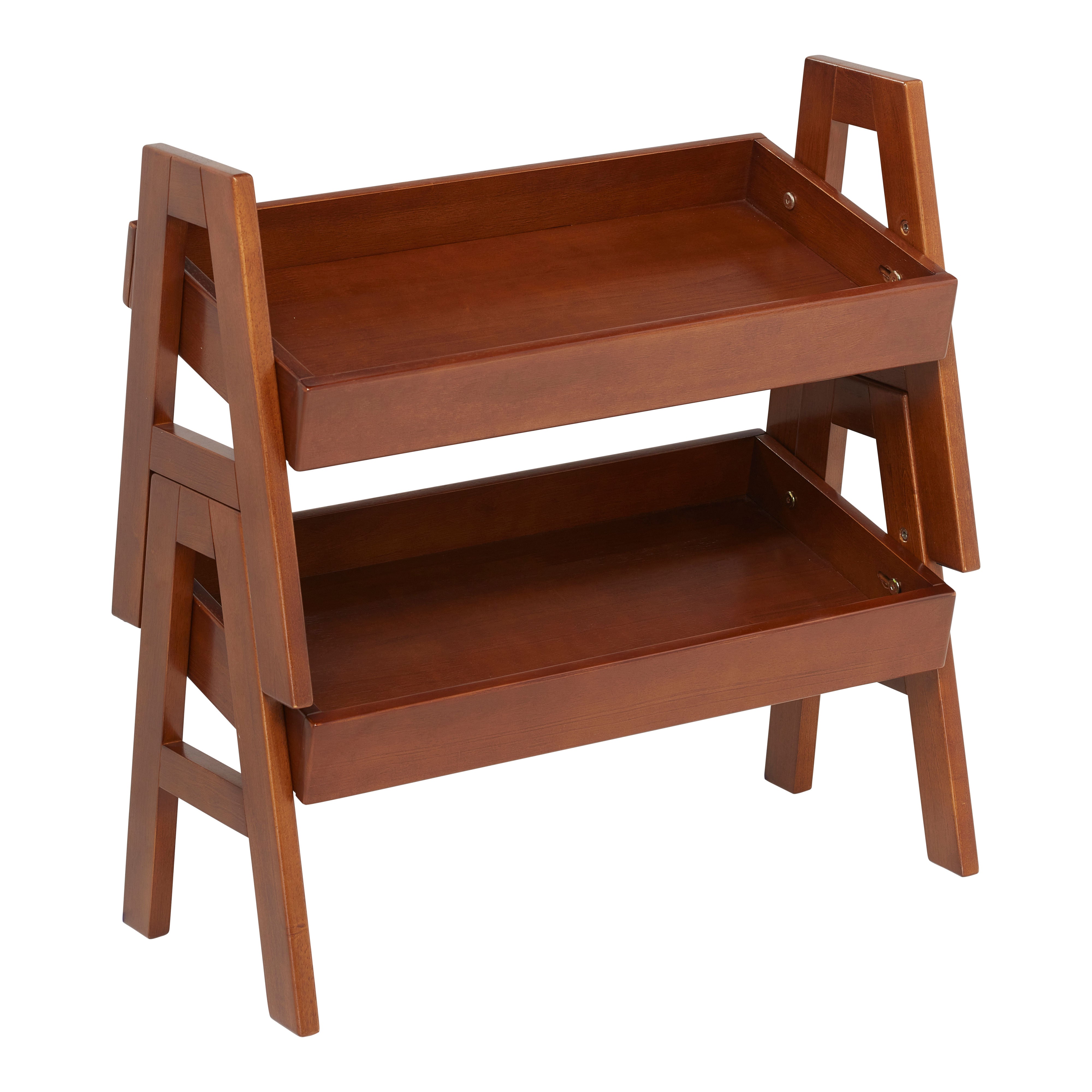 Adjustable Stacking Shelf with Full Edge, 2-Pack