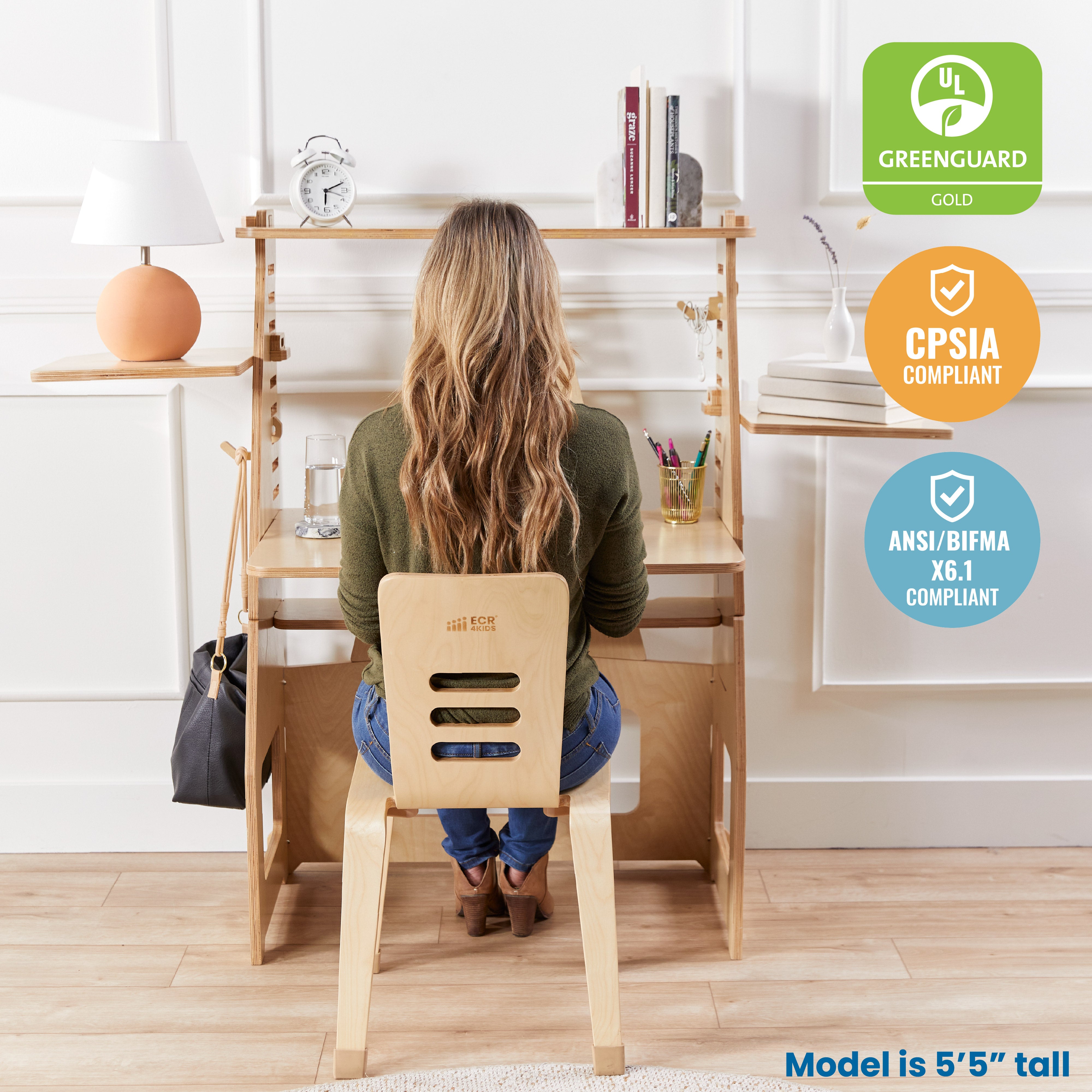 Bentwood Chair, 16in Seat Height, 2-Pack