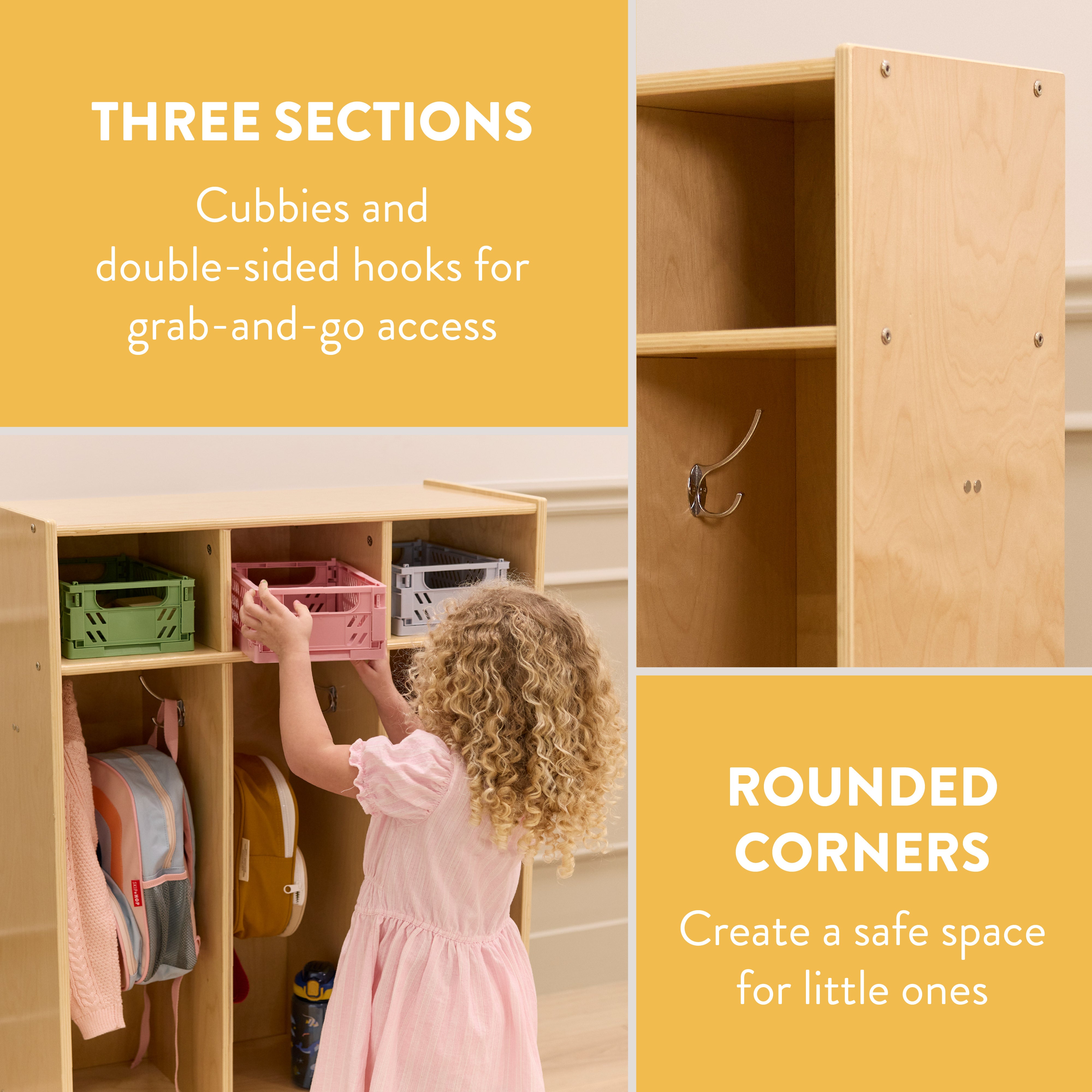 Sleekline 3-Section Storage Coat Locker