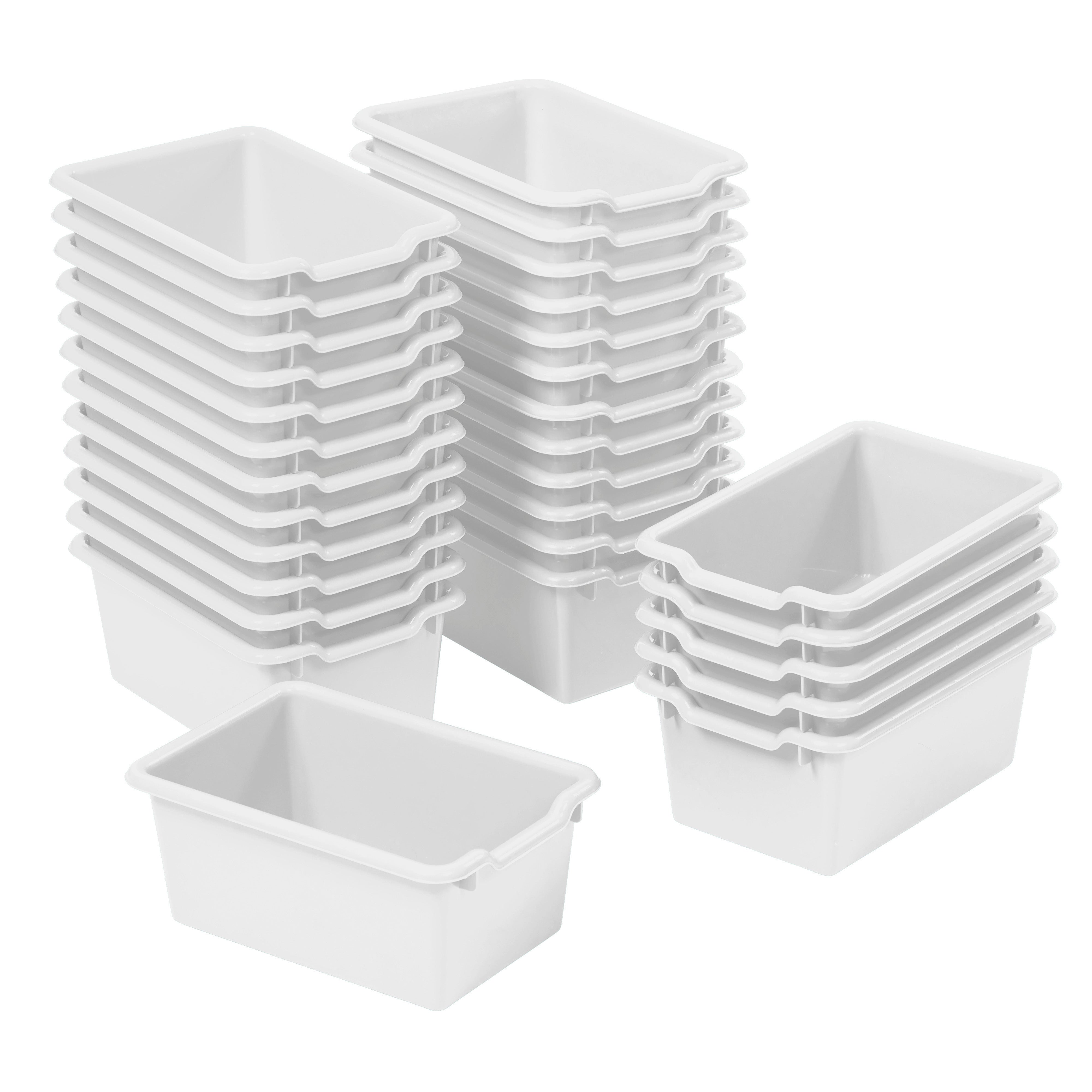 Scoop Front Plastic Storage Bins, 30-Piece