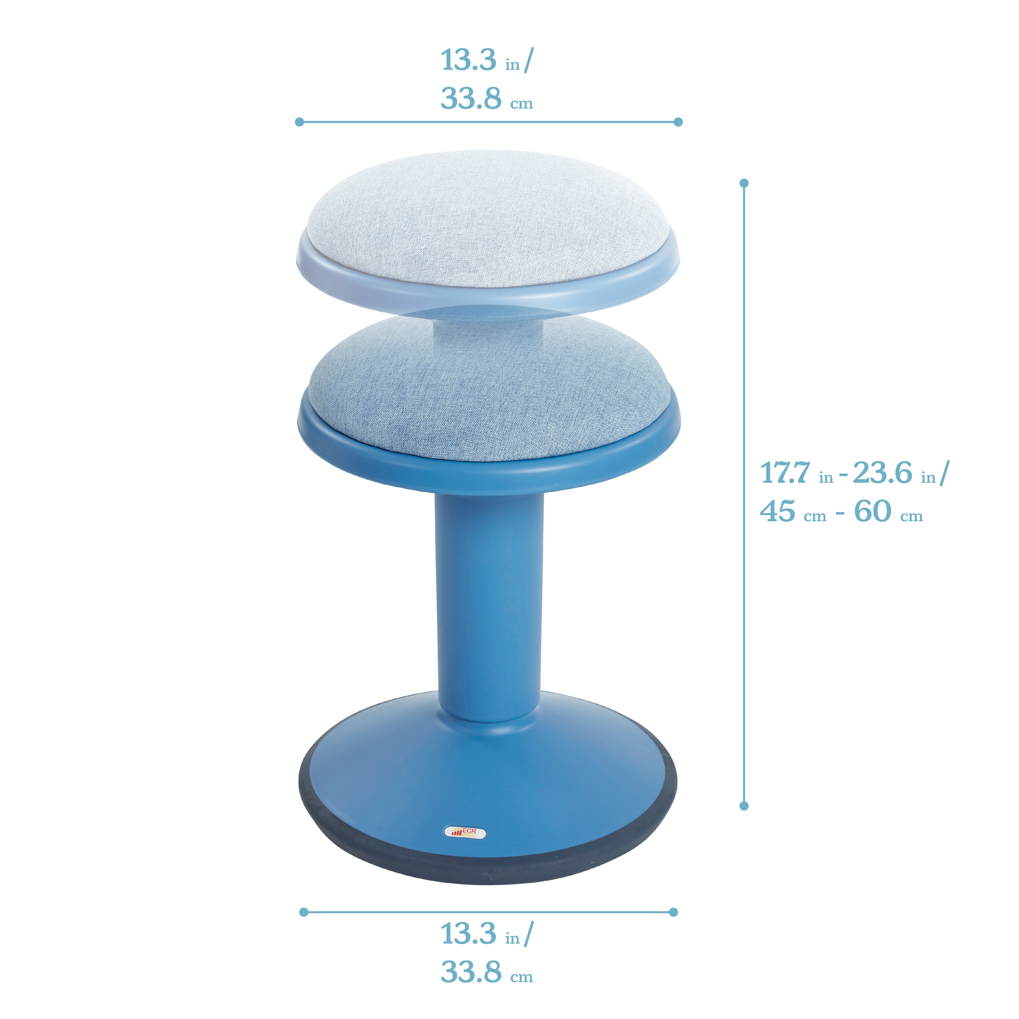 Sitwell Wobble Stool with Cushion, Adjustable Height