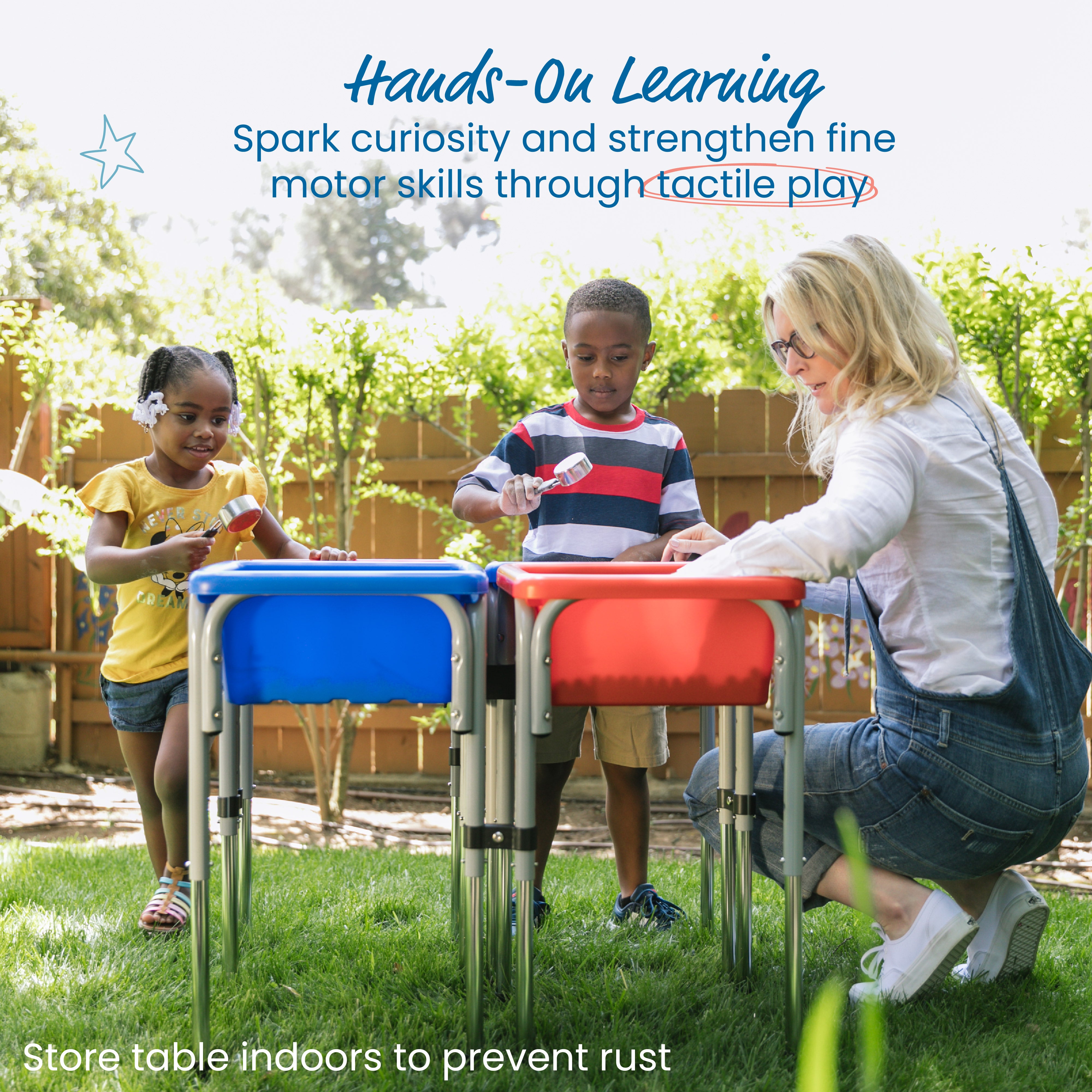 4-Station Sand and Water Adjustable Play Table