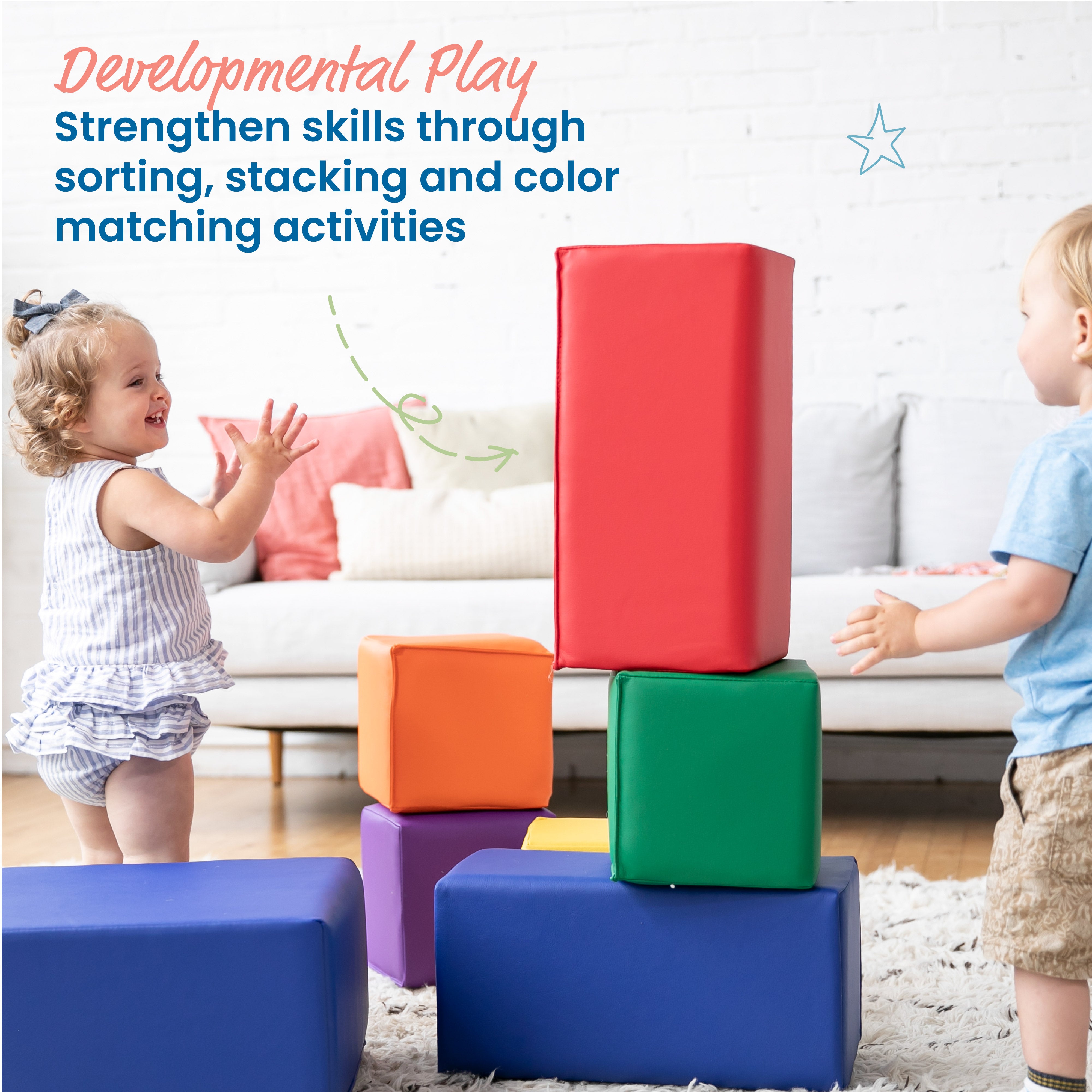 Quad Fold-N-Go Activity Mat and Toddler Blocks, 8-Piece