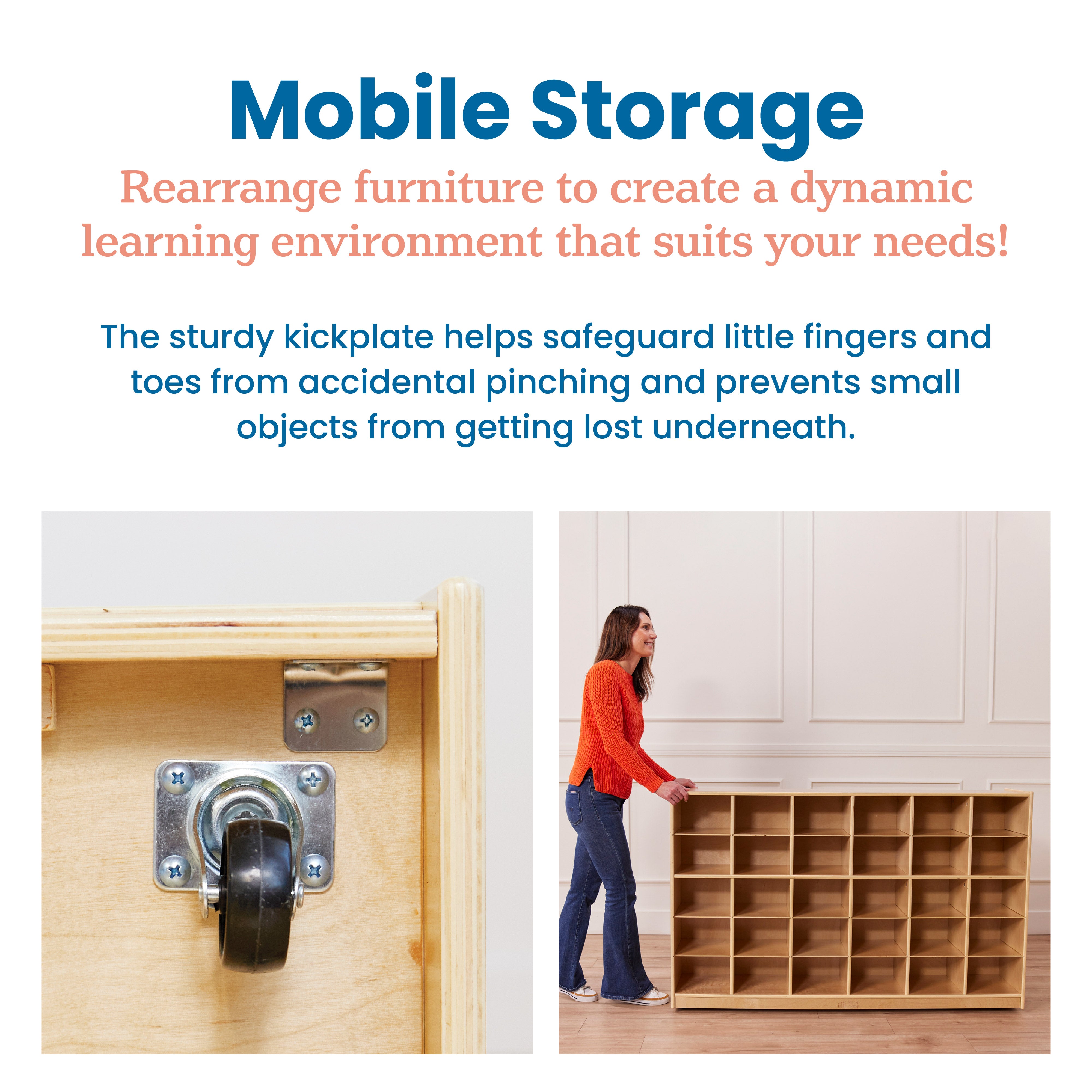 30 Cubby Mobile Tray Storage Cabinet, 5x6