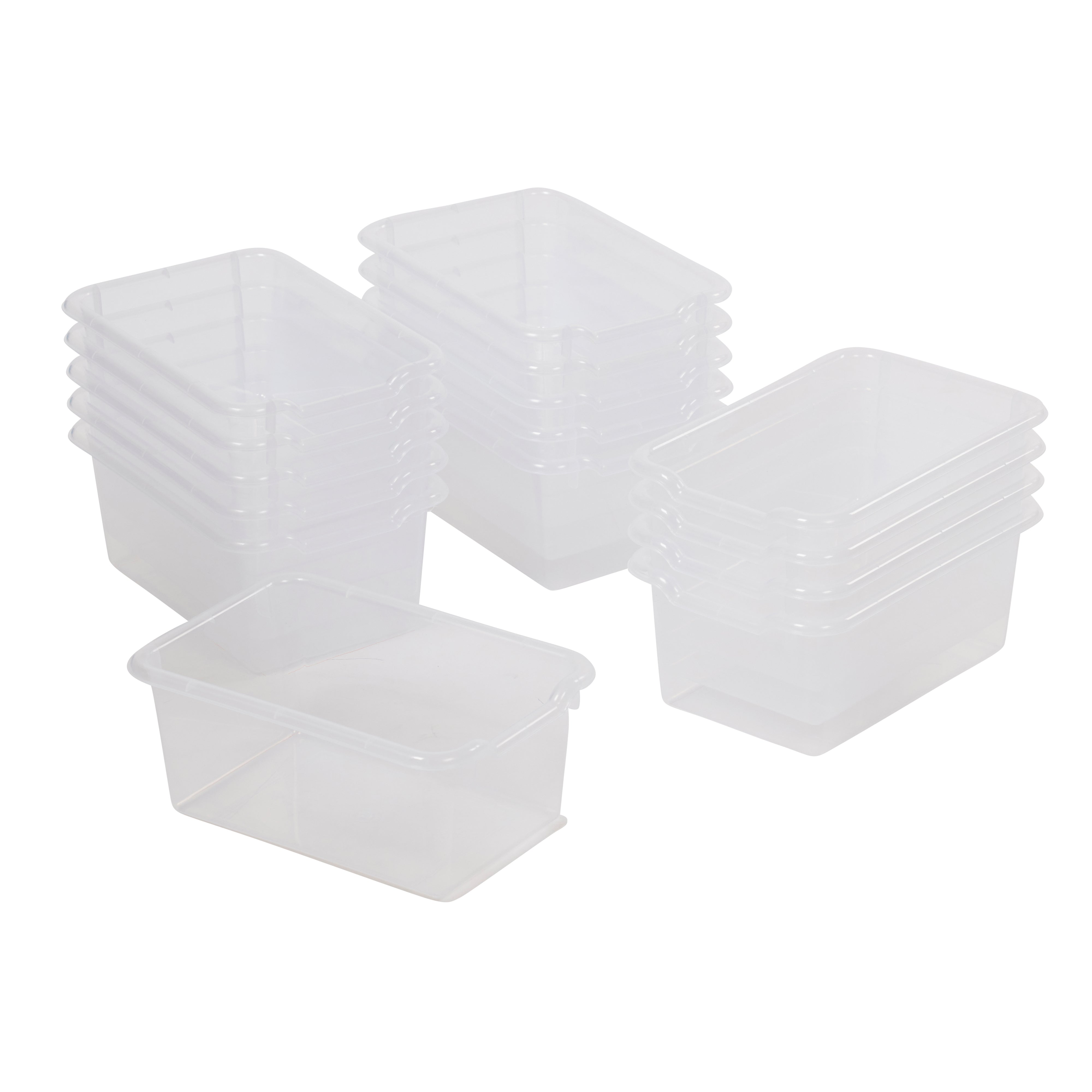 Scoop Front Plastic Storage Bins, 15-Piece