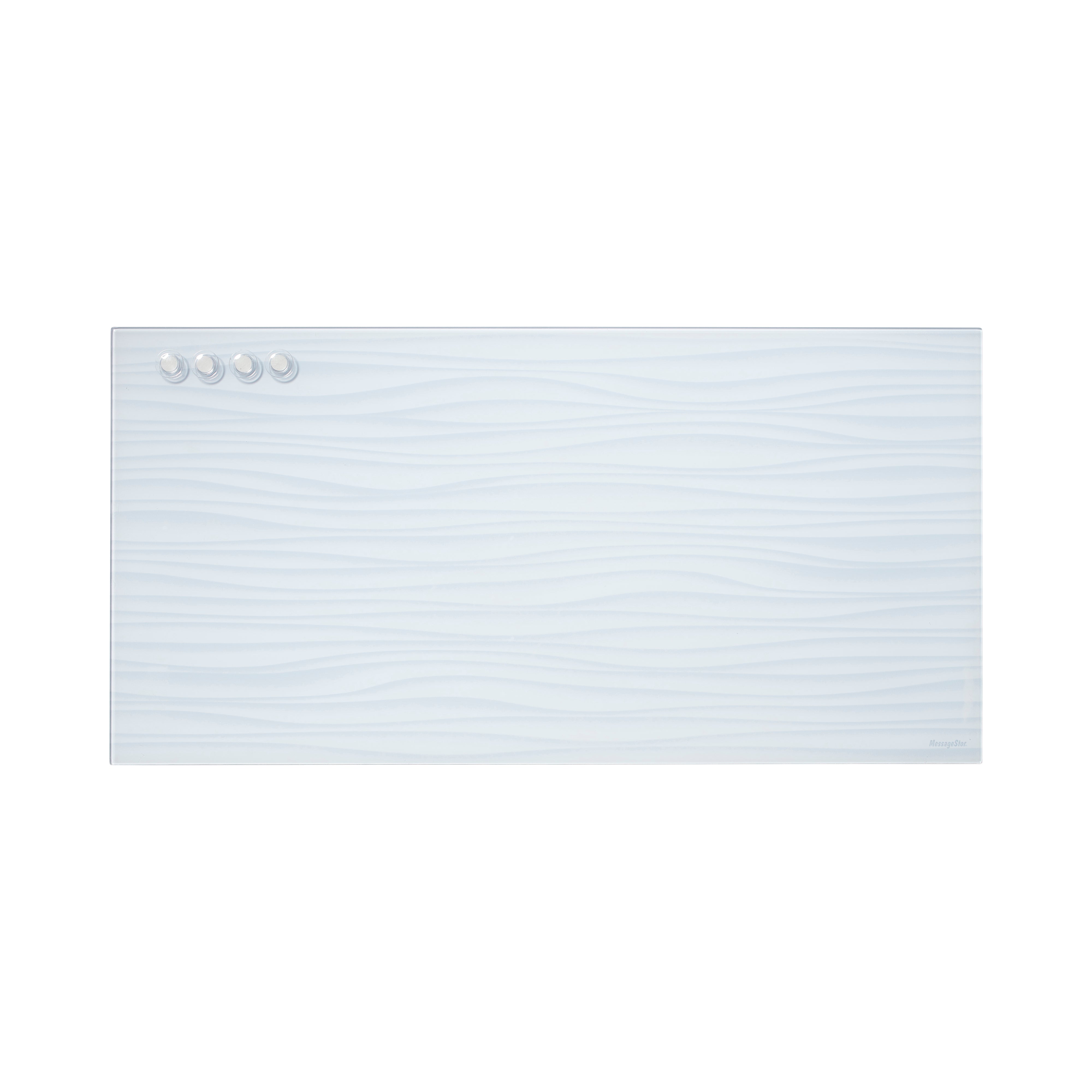 MessageStor Magnetic Dry-Erase Glass Board with Magnets, 18in x 36in