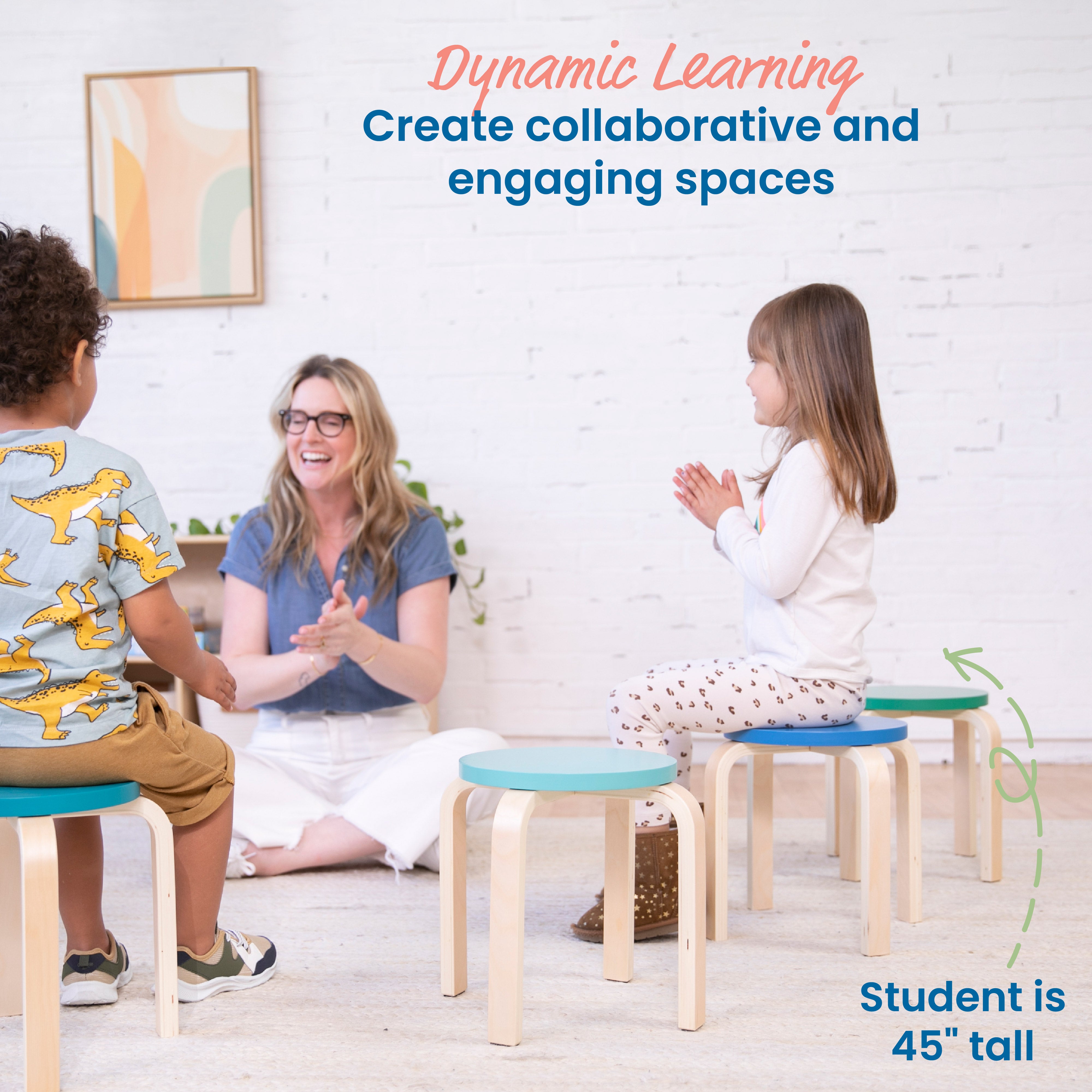 Bentwood Stackable Stools, 6-Piece