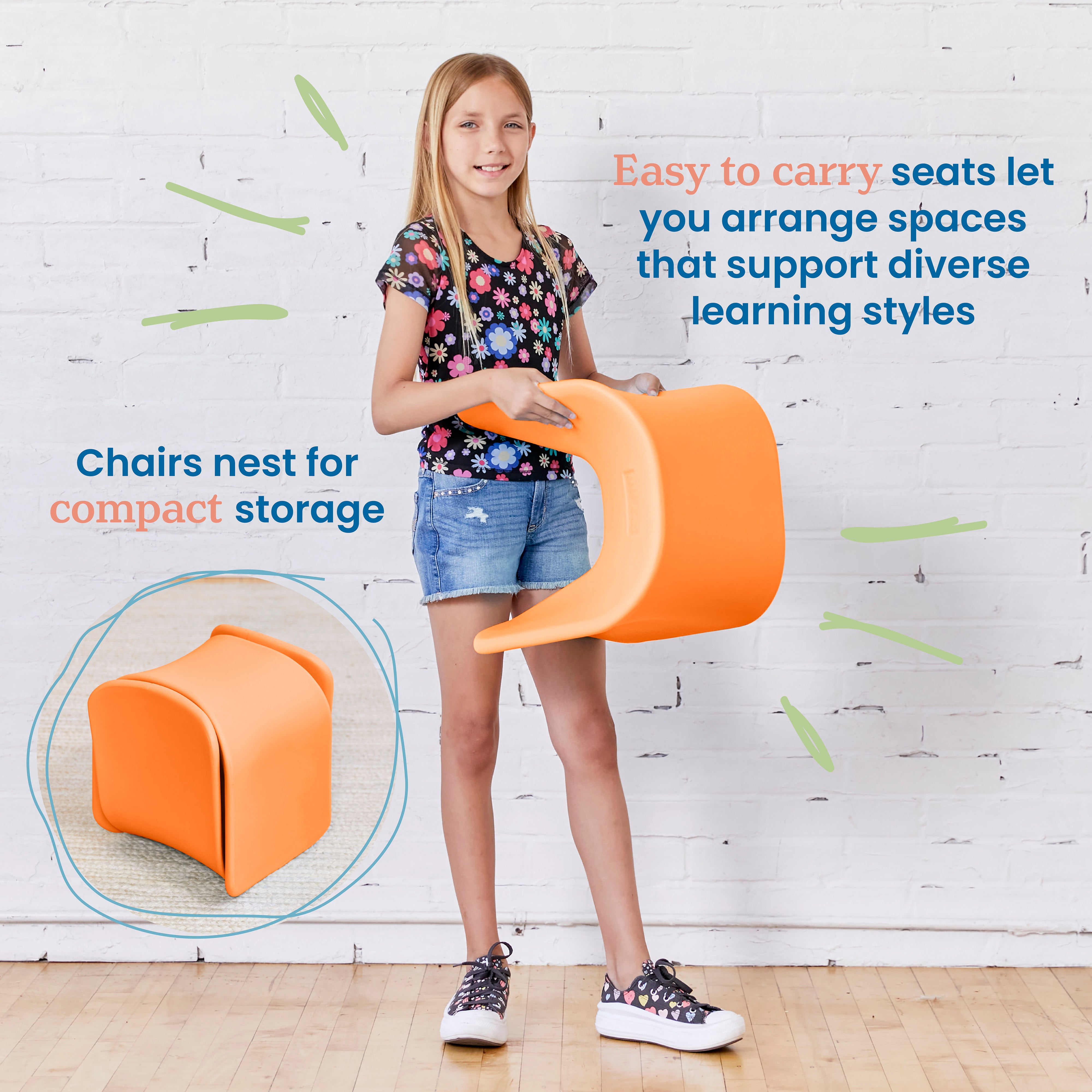 Wave Seat, 14in - 15.1in Seat Height, 2-Pack