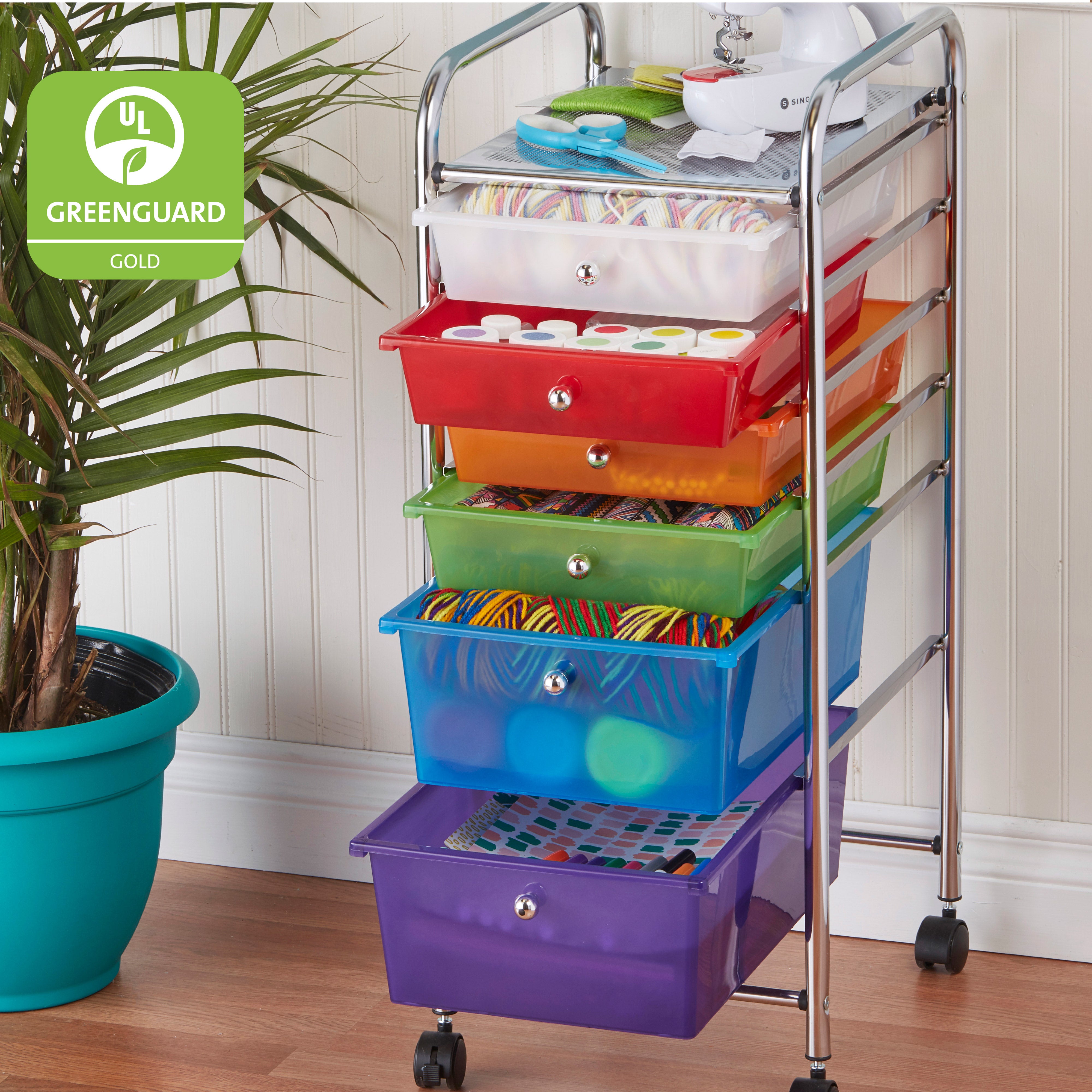 6-Drawer Everyday Rolling Utility Storage Cart