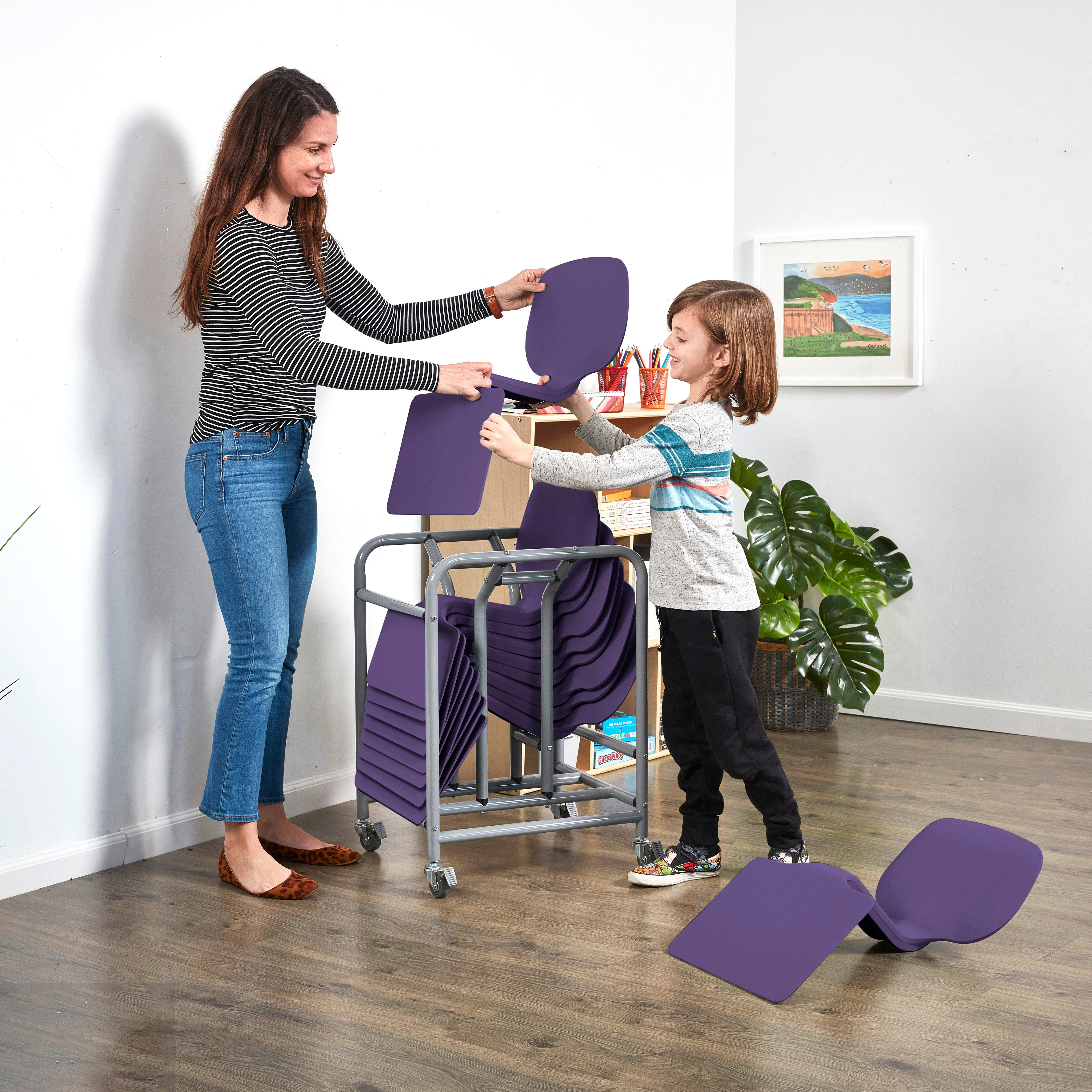 The Surf Portable Desk with Storage Cart, 10-Pack