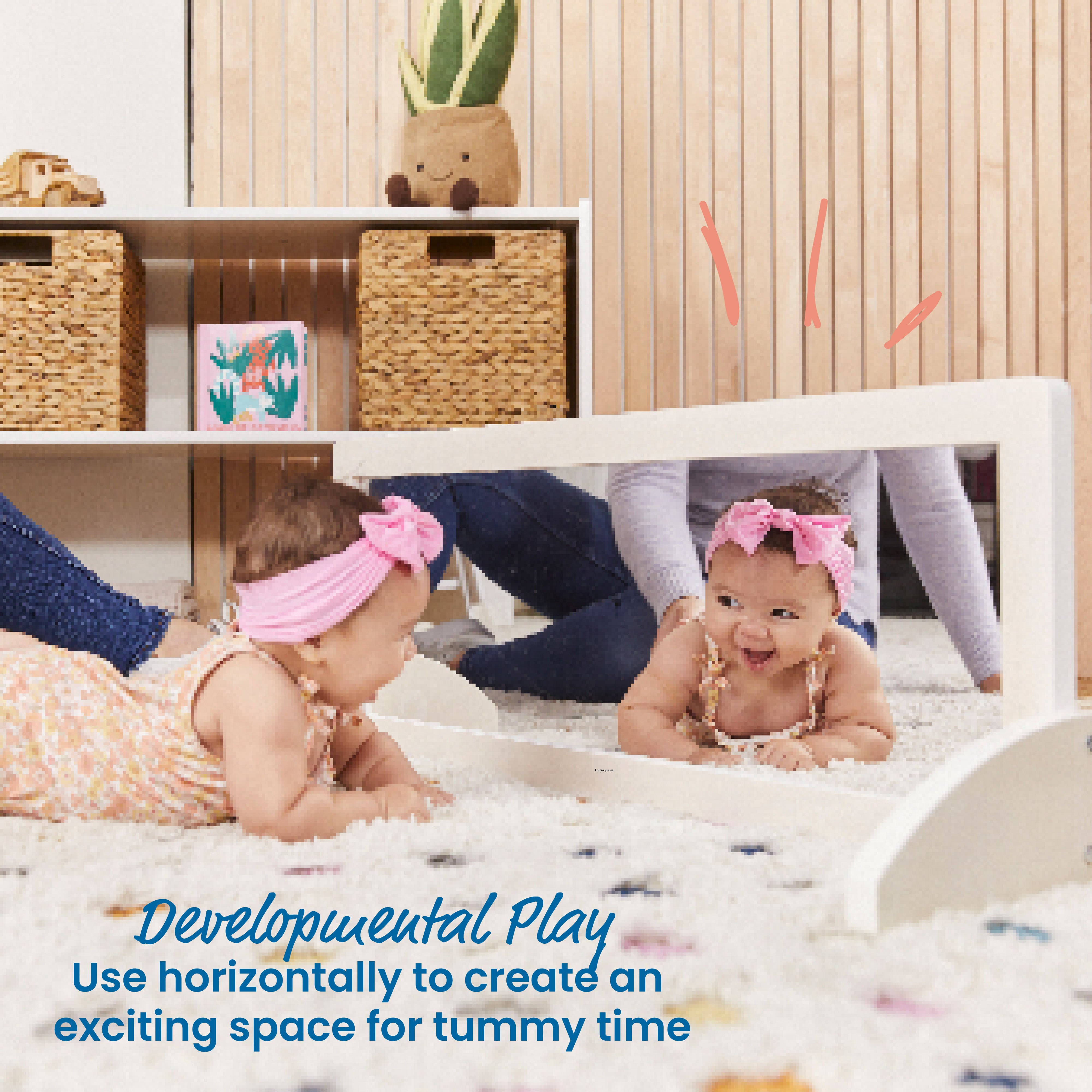 Toddler Single-Sided Bi-Directional Mirror, Wooden