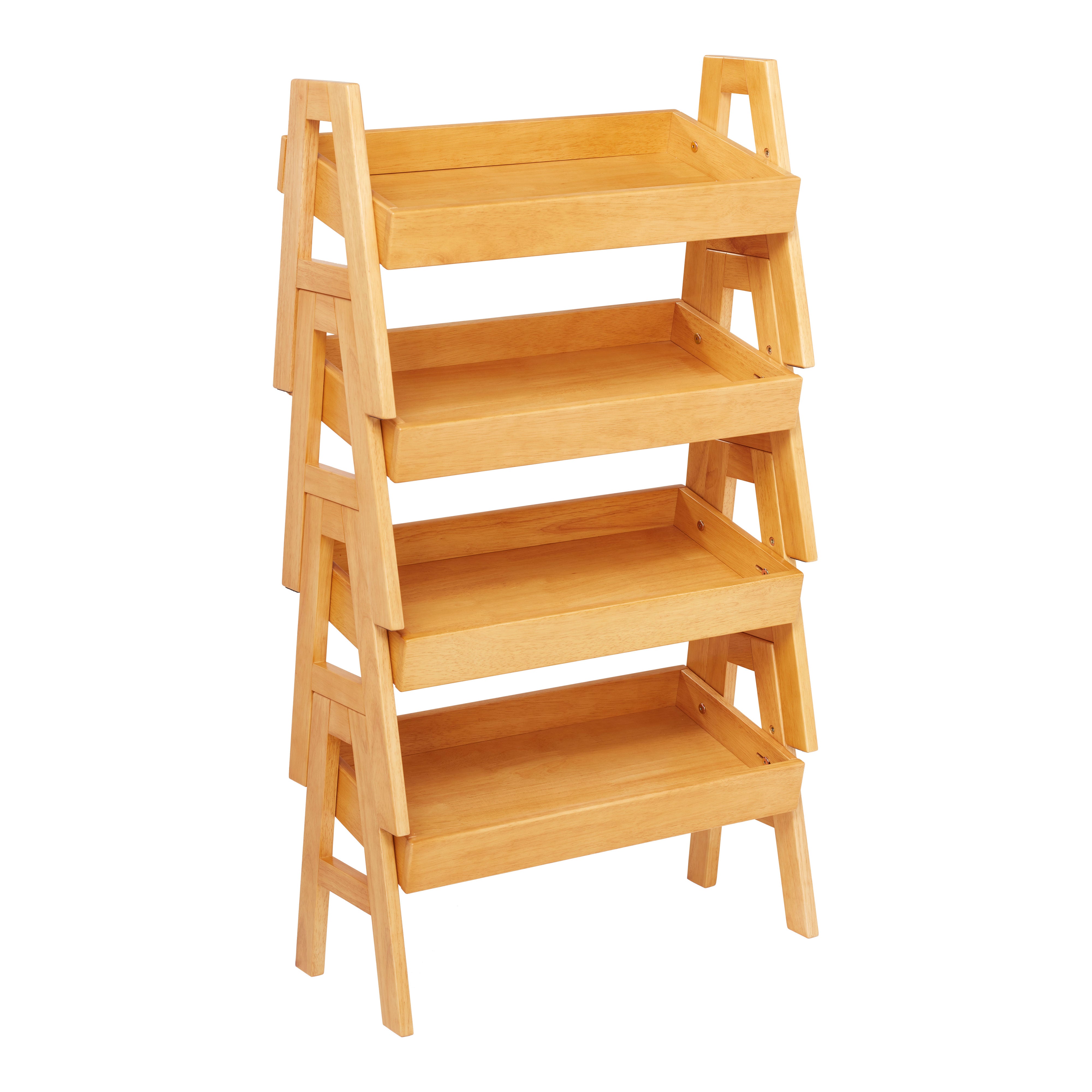 Adjustable Stacking Shelf with Full Edge, 4-Pack