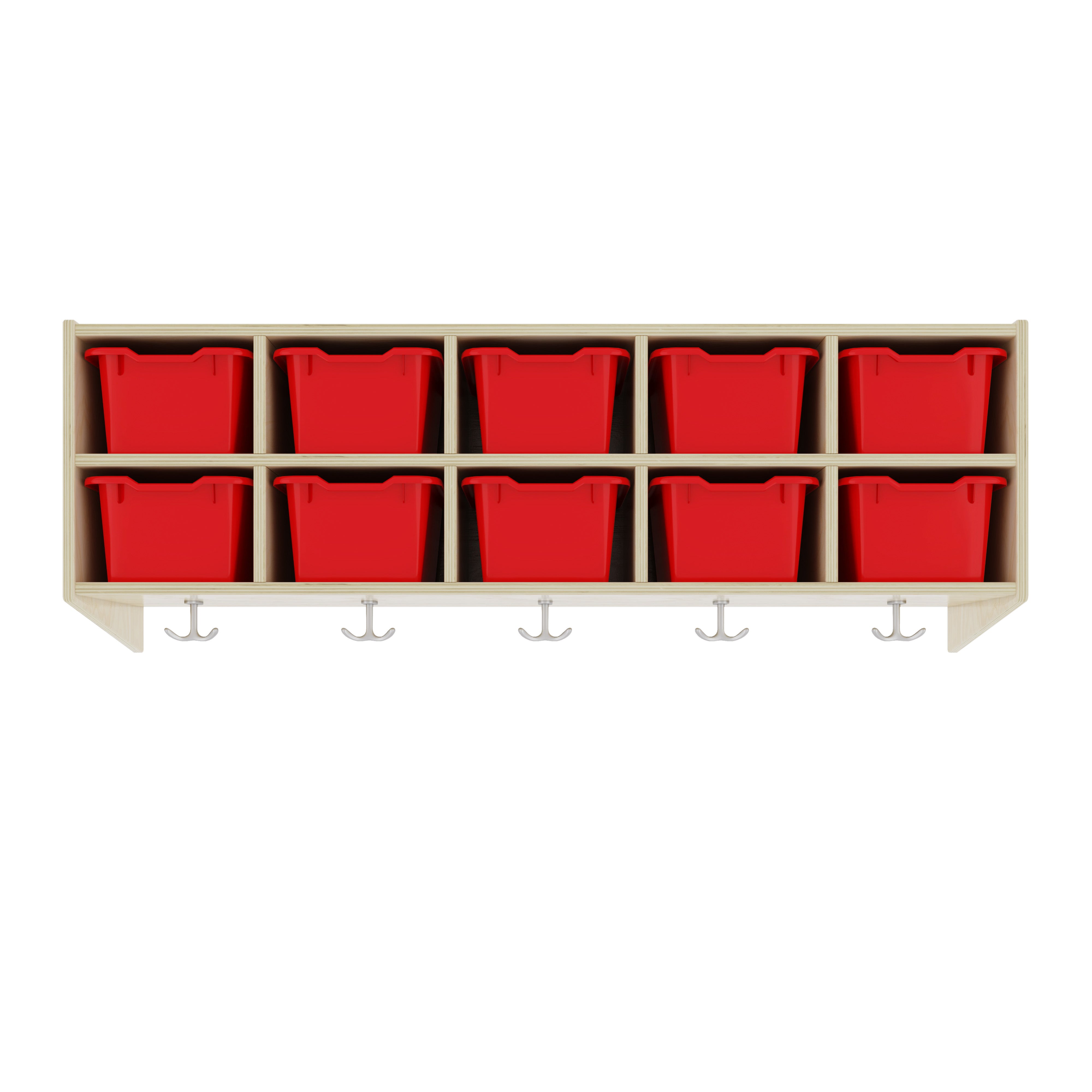 Streamline 10-Section Hanging Coat Locker with 10 Scoop Front Bins