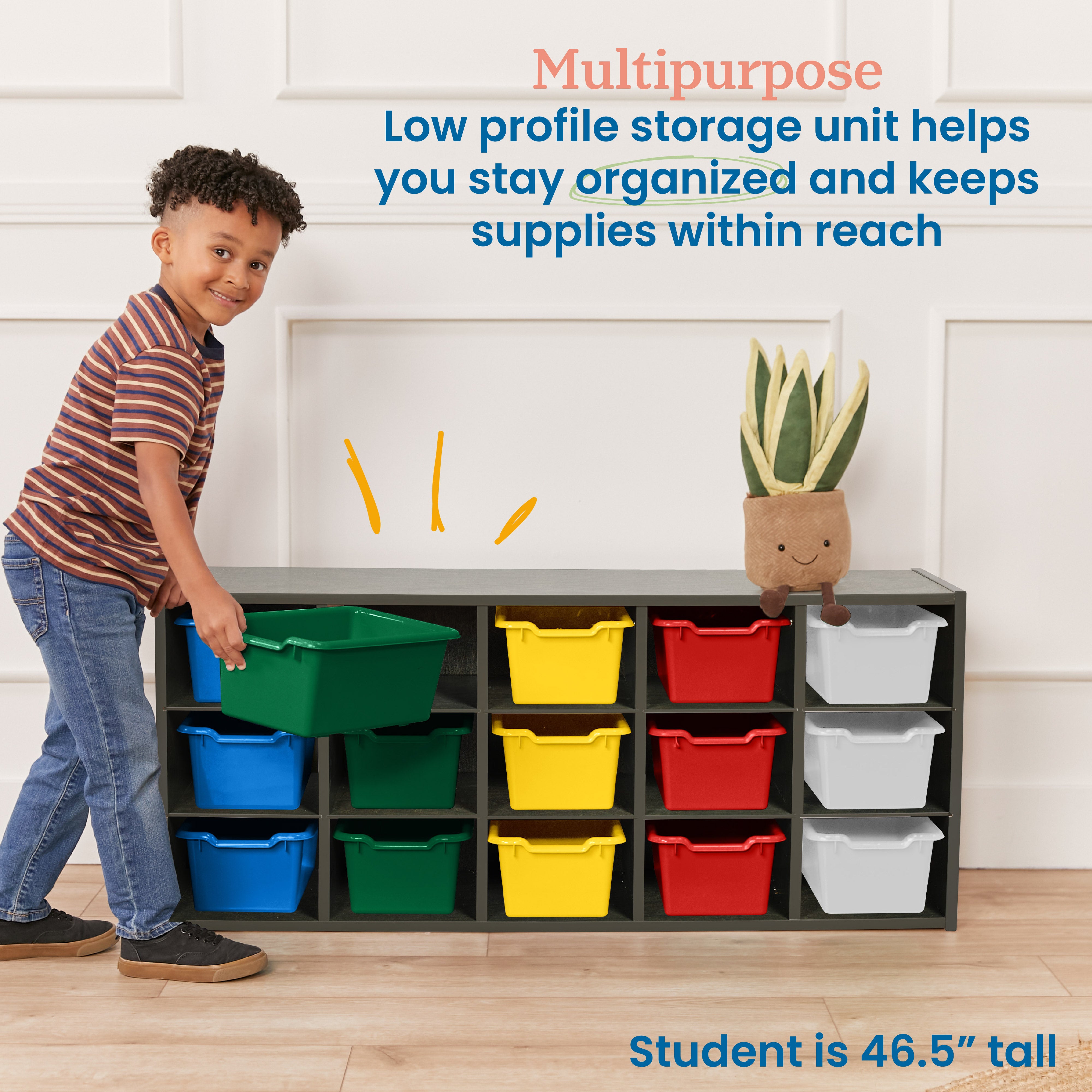 Streamline 15 Cubby Tray Cabinet and 15 Scoop Front Bins, 3x5