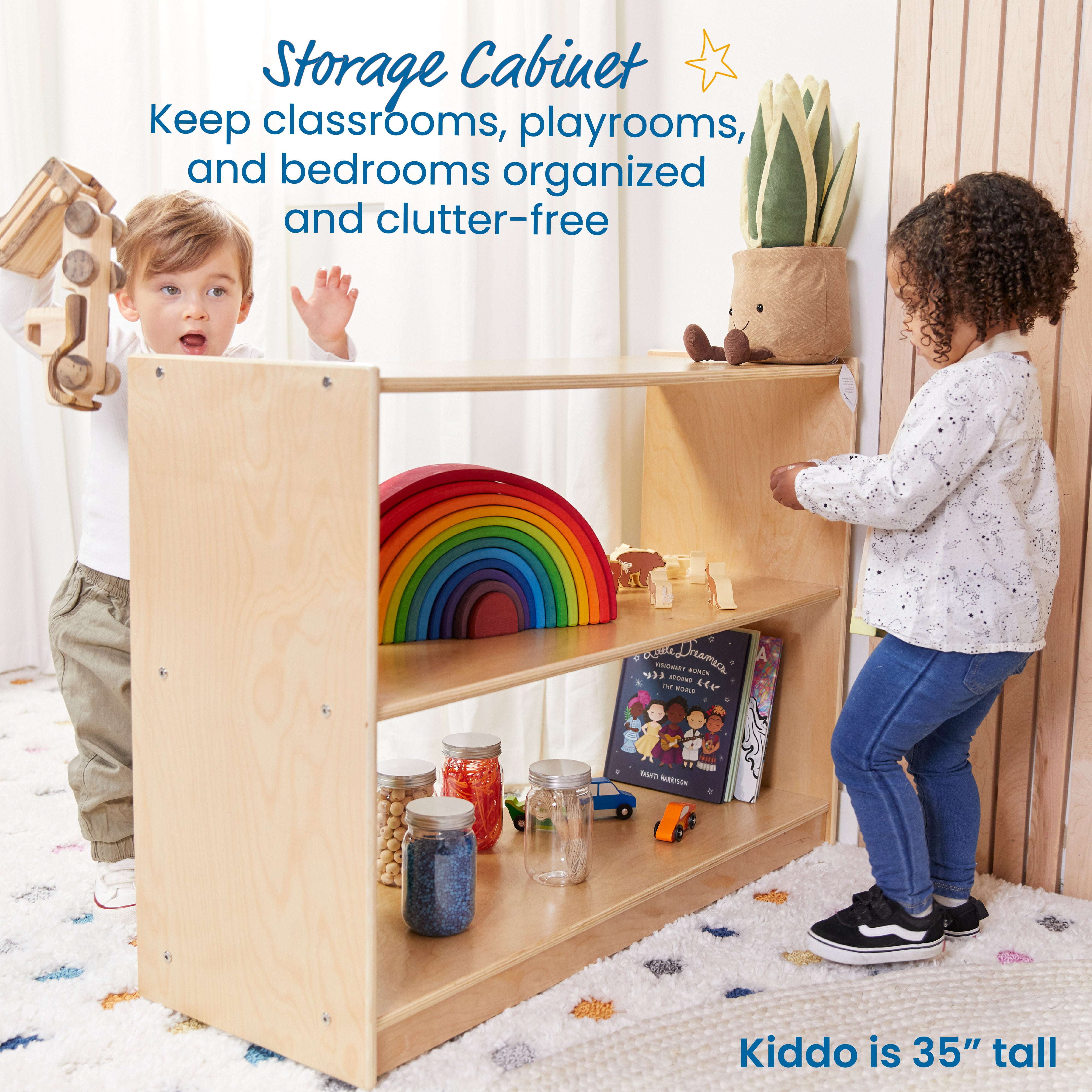 2-Shelf Mobile Island Storage Cabinet