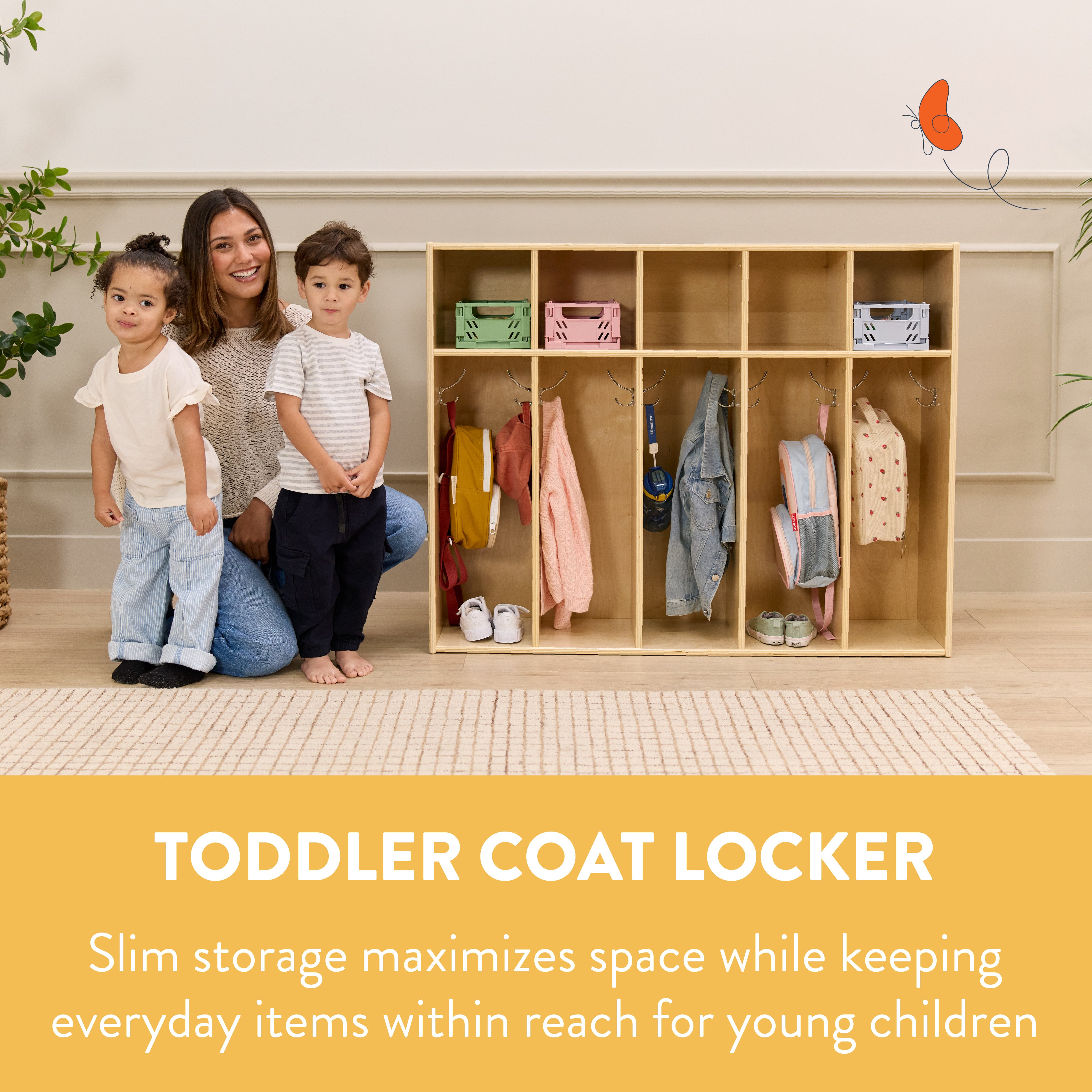 Sleekline 5-Section Toddler Storage Coat Locker