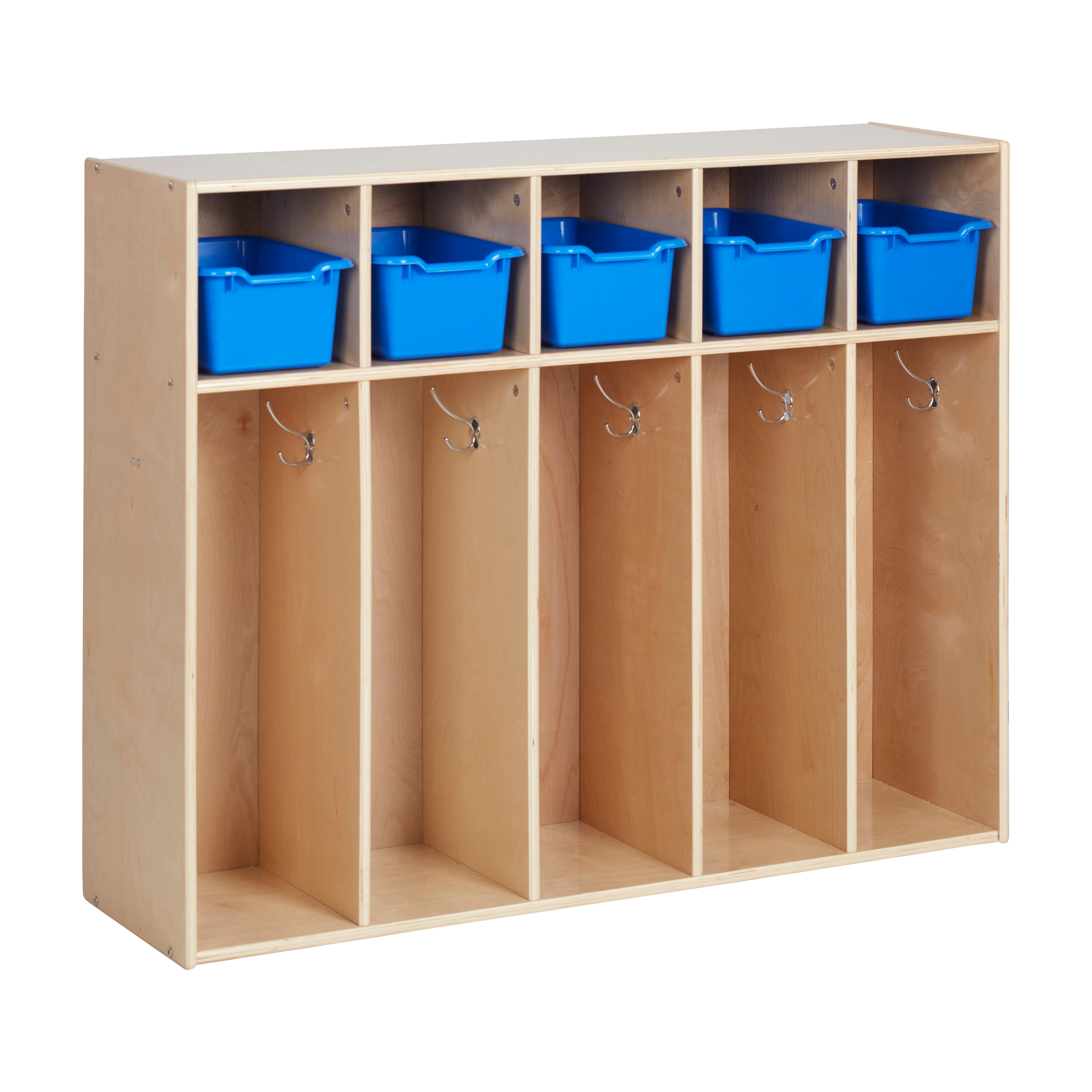 Streamline 5-Section Toddler Coat Locker and 5 Scoop Front Bins