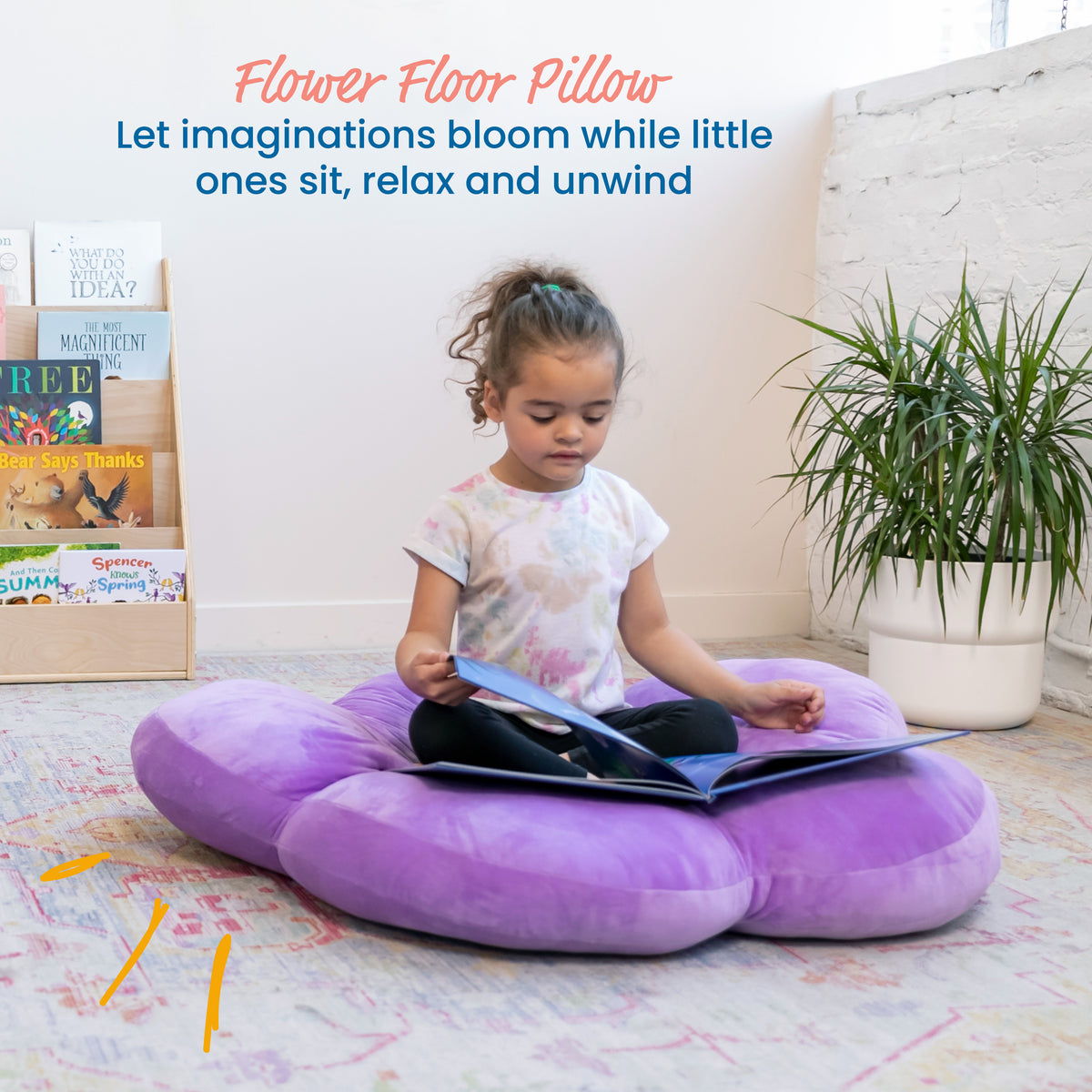 Flower Floor Pillow, 35in