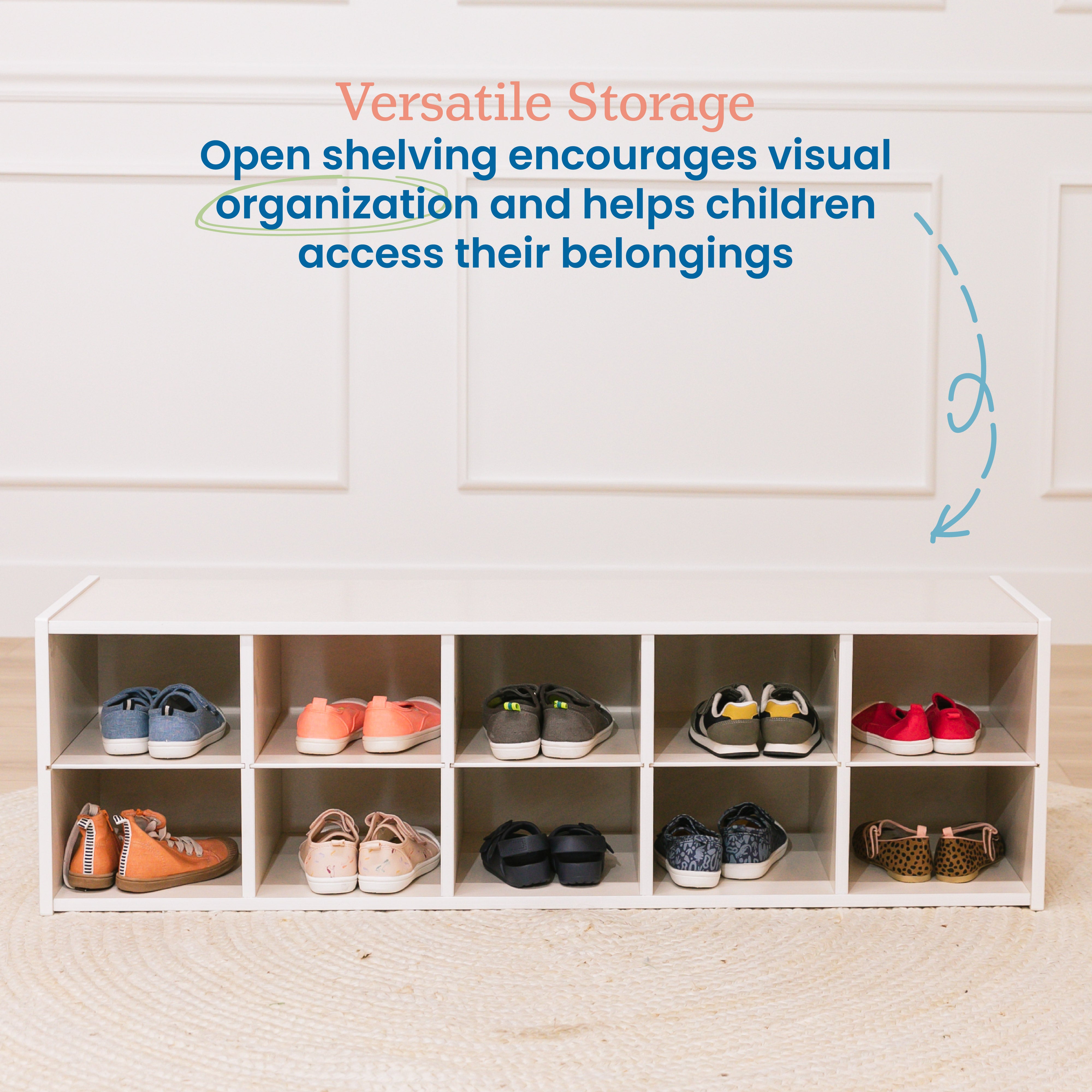 Streamline 10 Cubby Tray Storage Cabinet, 2x5