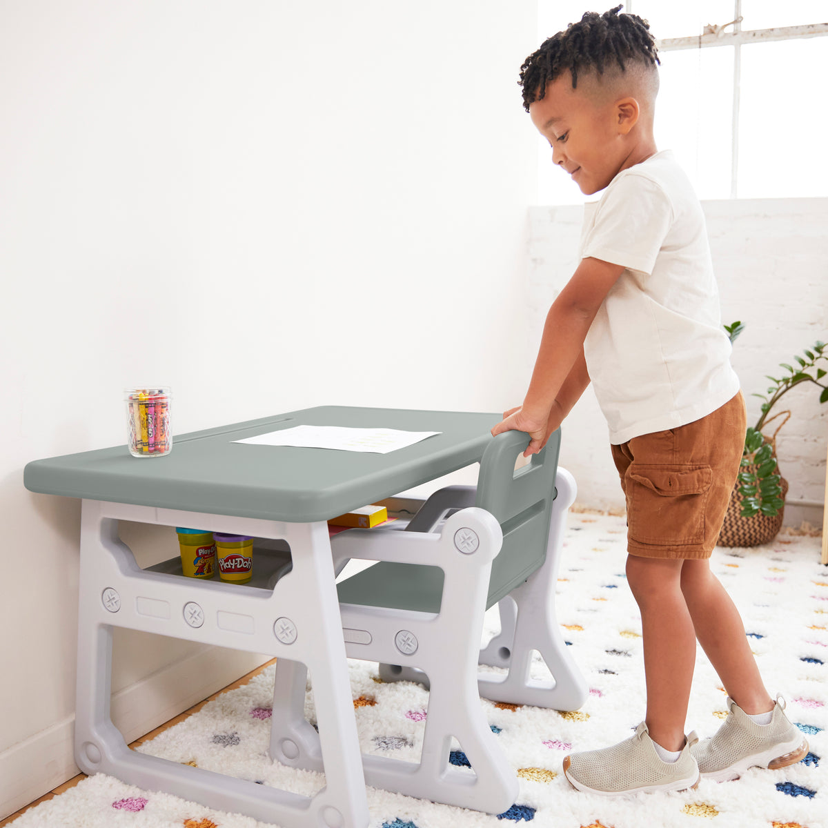 Toddler Plus Desk and Chair Set, 2-Piece