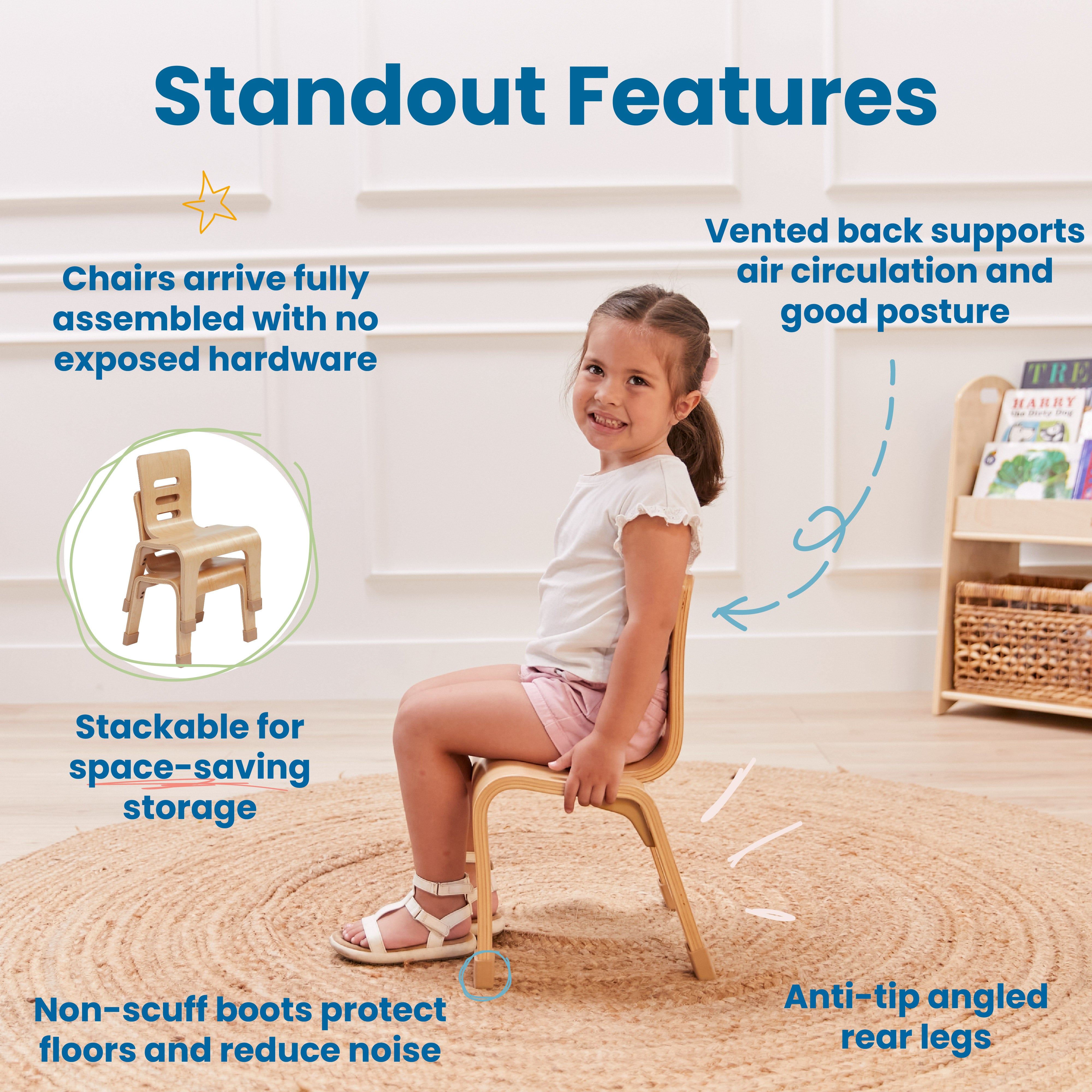 Bentwood Chair, 10in Seat Height, 2-Pack
