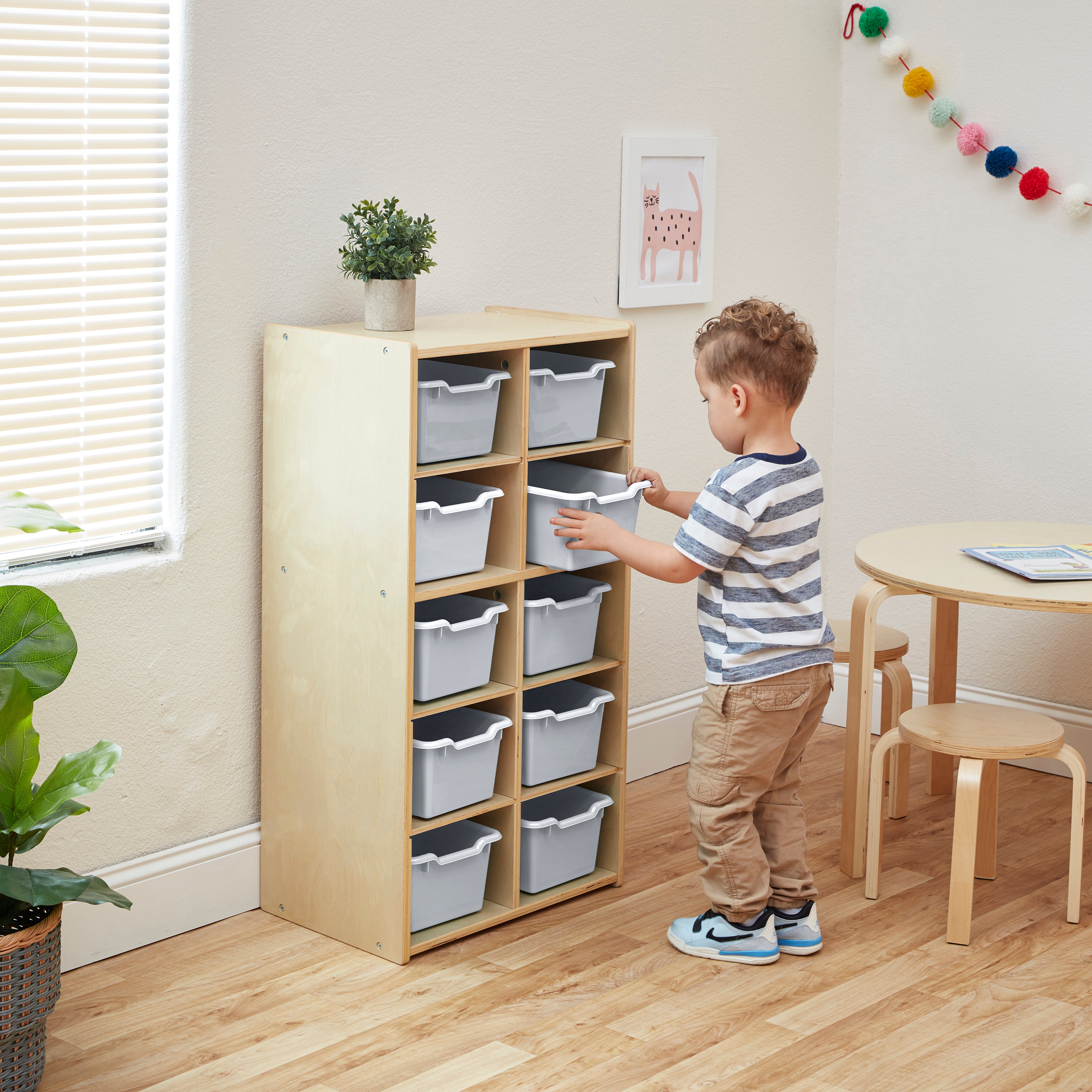 Streamline 10 Cubby Tray Cabinet and 10 Scoop Front Bins, 5x2