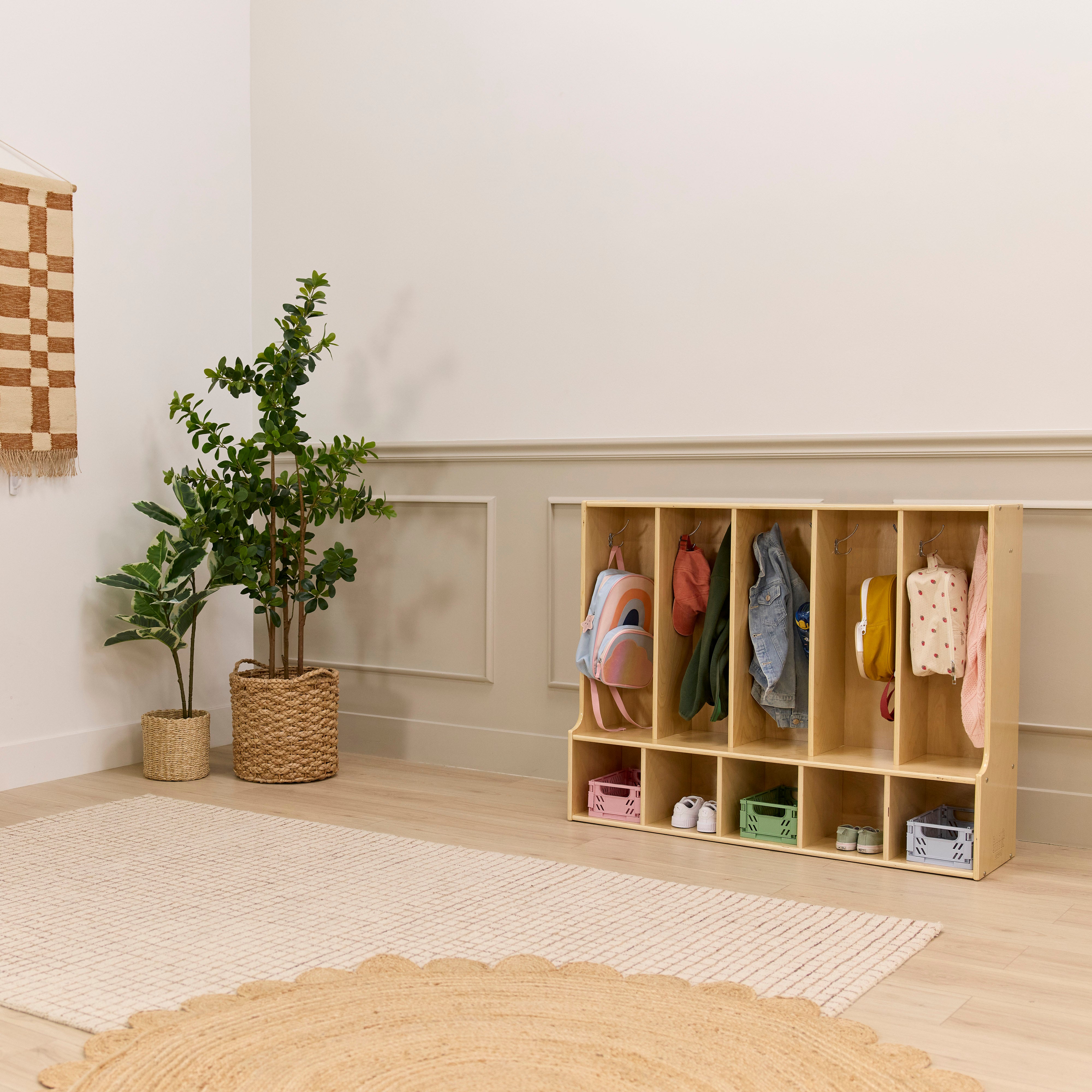 Sleekline 5-Section Toddler Coat Locker with Bench