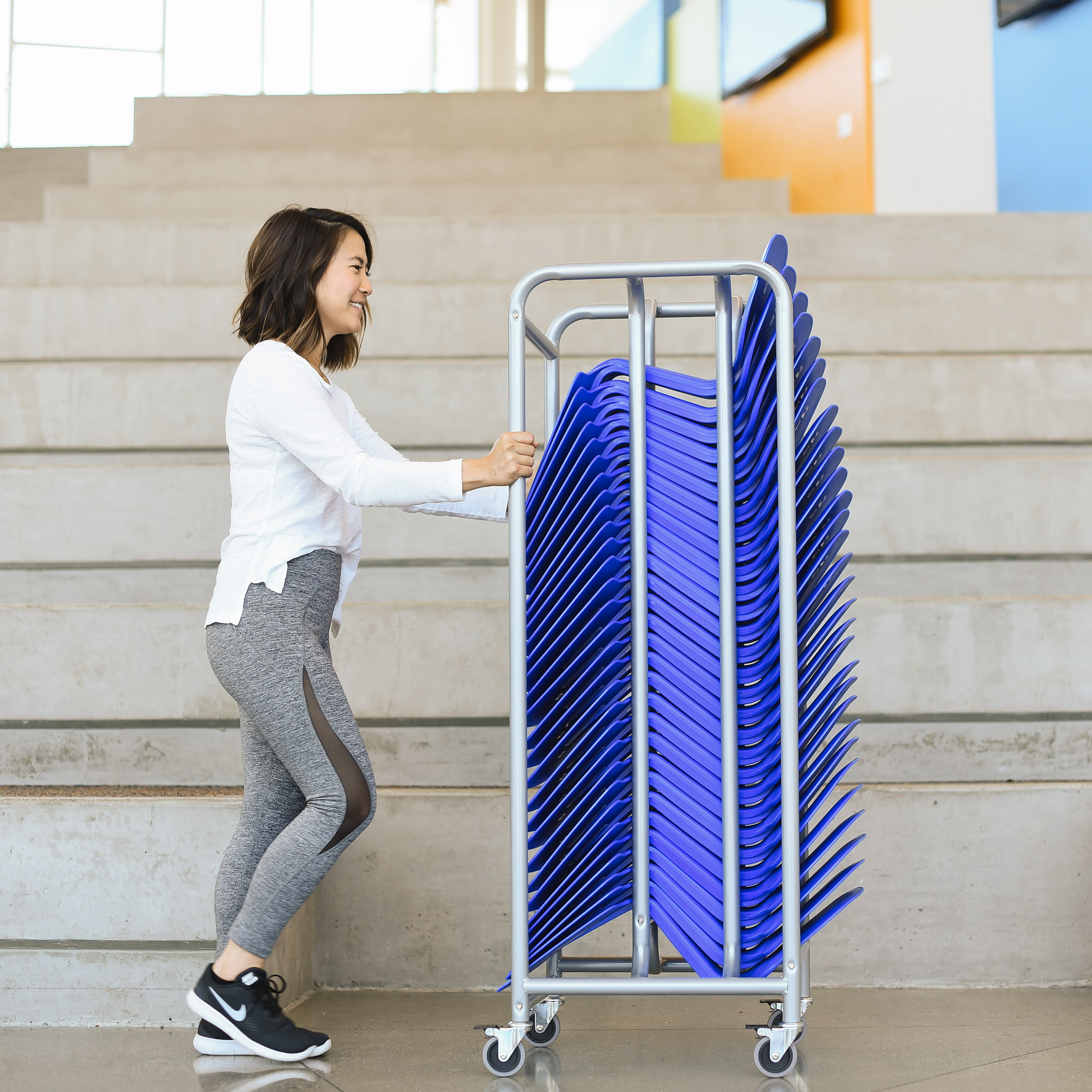 The Surf Indoor/Outdoor Portable Desk with Storage Cart, 30-Pack