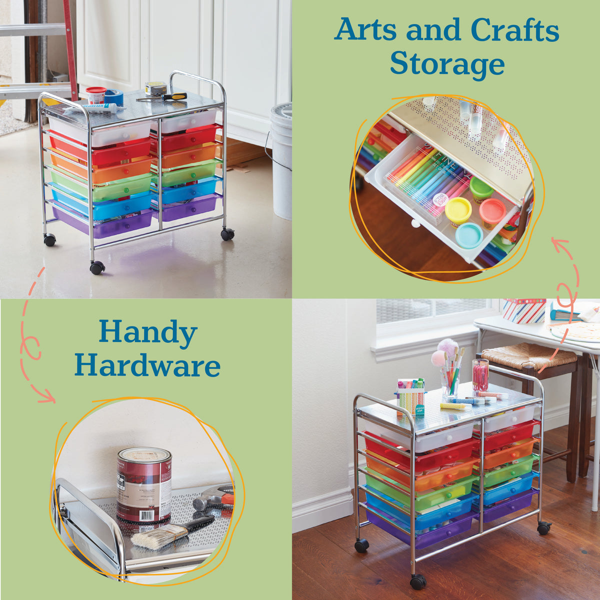 12-Drawer Value Mobile Storage Utility Cart